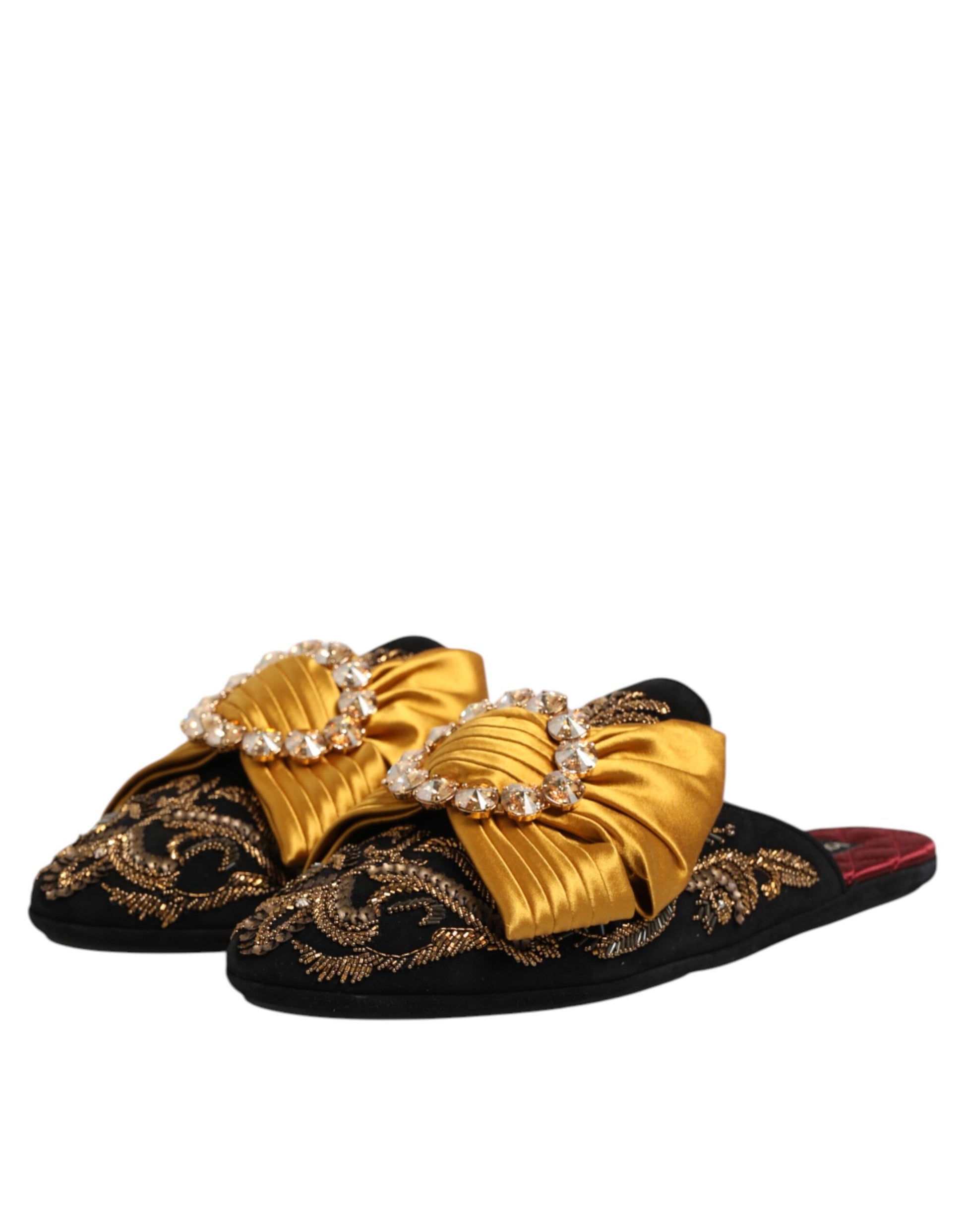 Dolce & Gabbana Multicolor Embellished Flat Sandals Shoes - ACCEXO