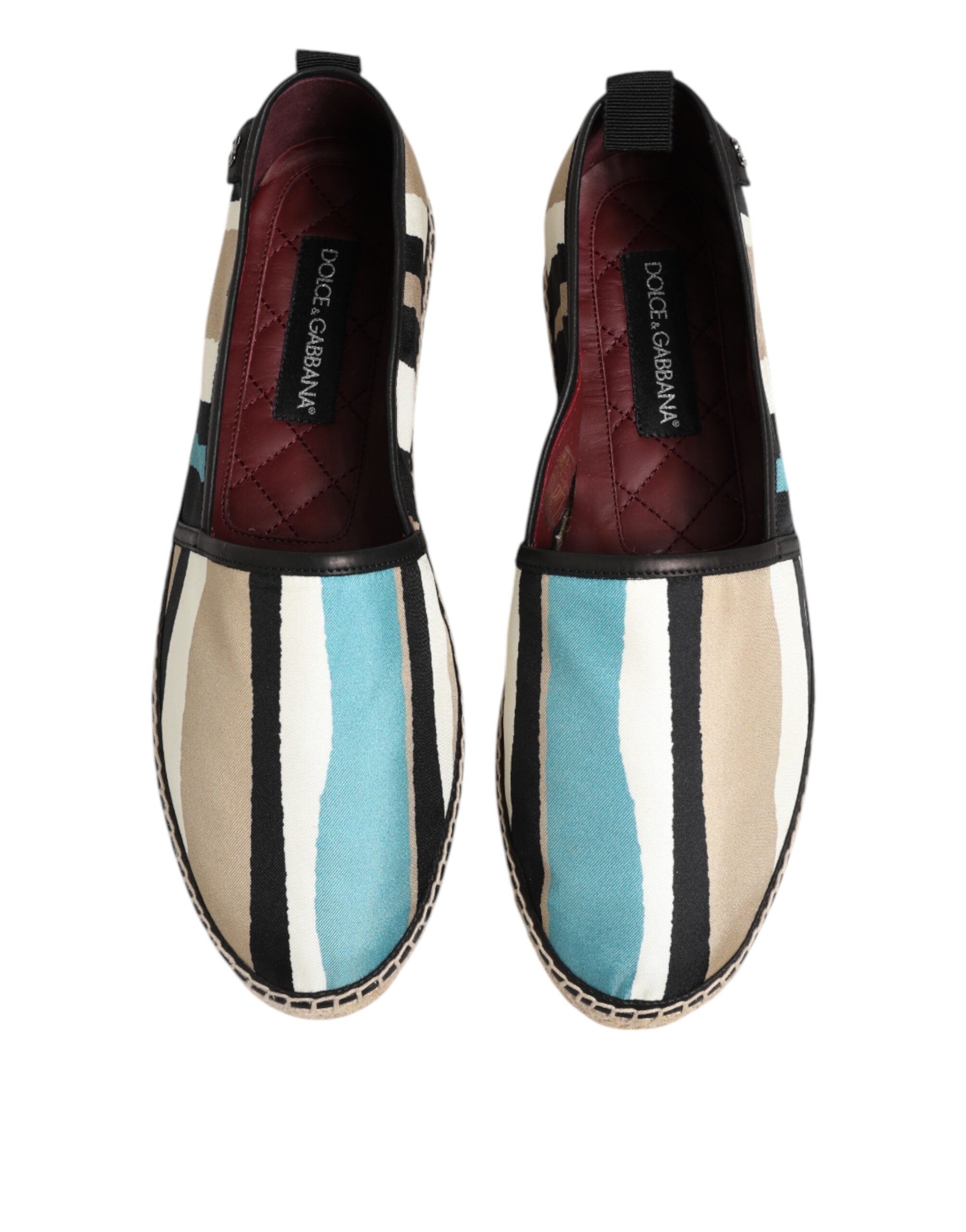 Dolce & Gabbana Multicolor Stripes Canvas Flat Espadrille Shoes - ACCEXO