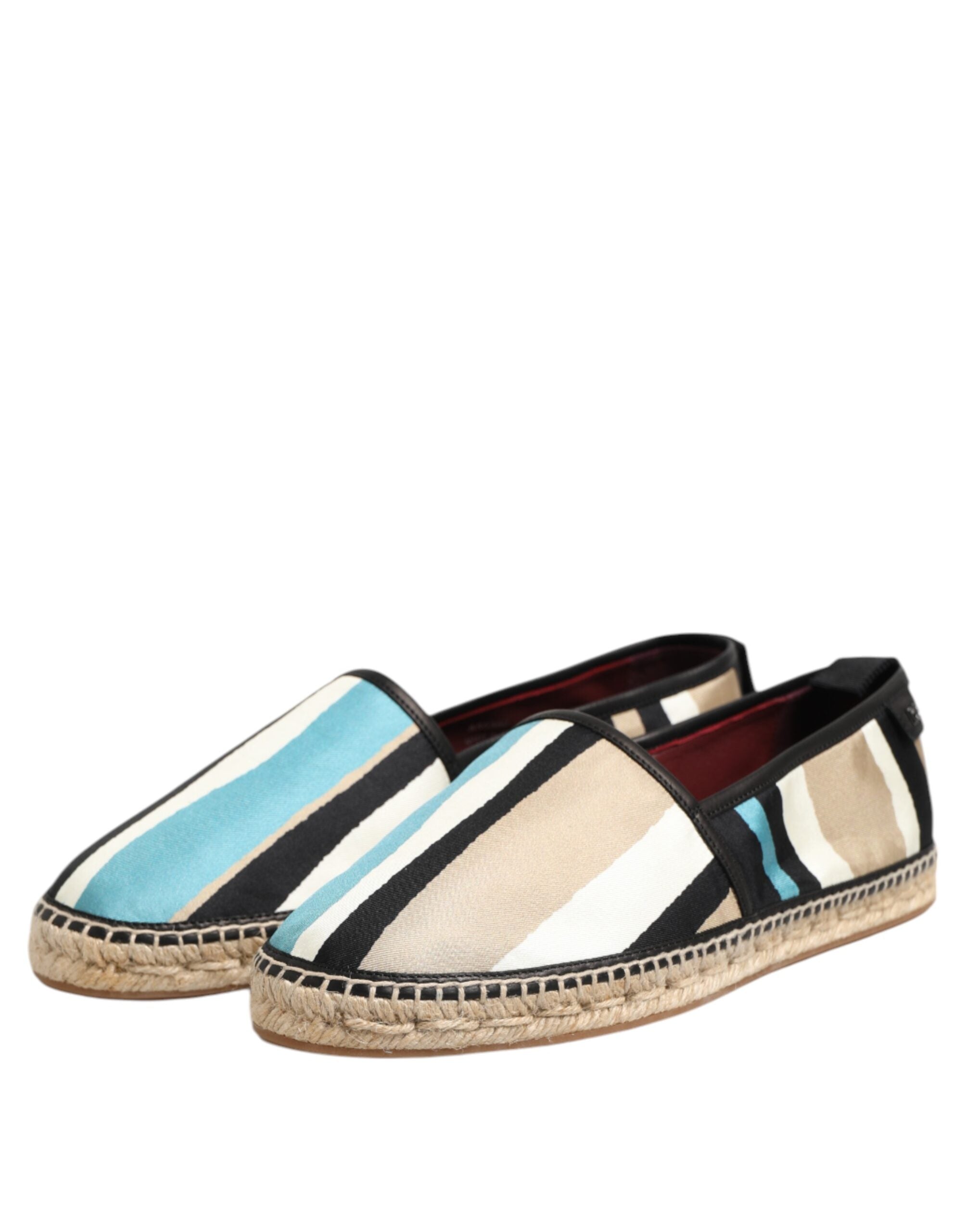 Dolce & Gabbana Multicolor Stripes Canvas Flat Espadrille Shoes - ACCEXO