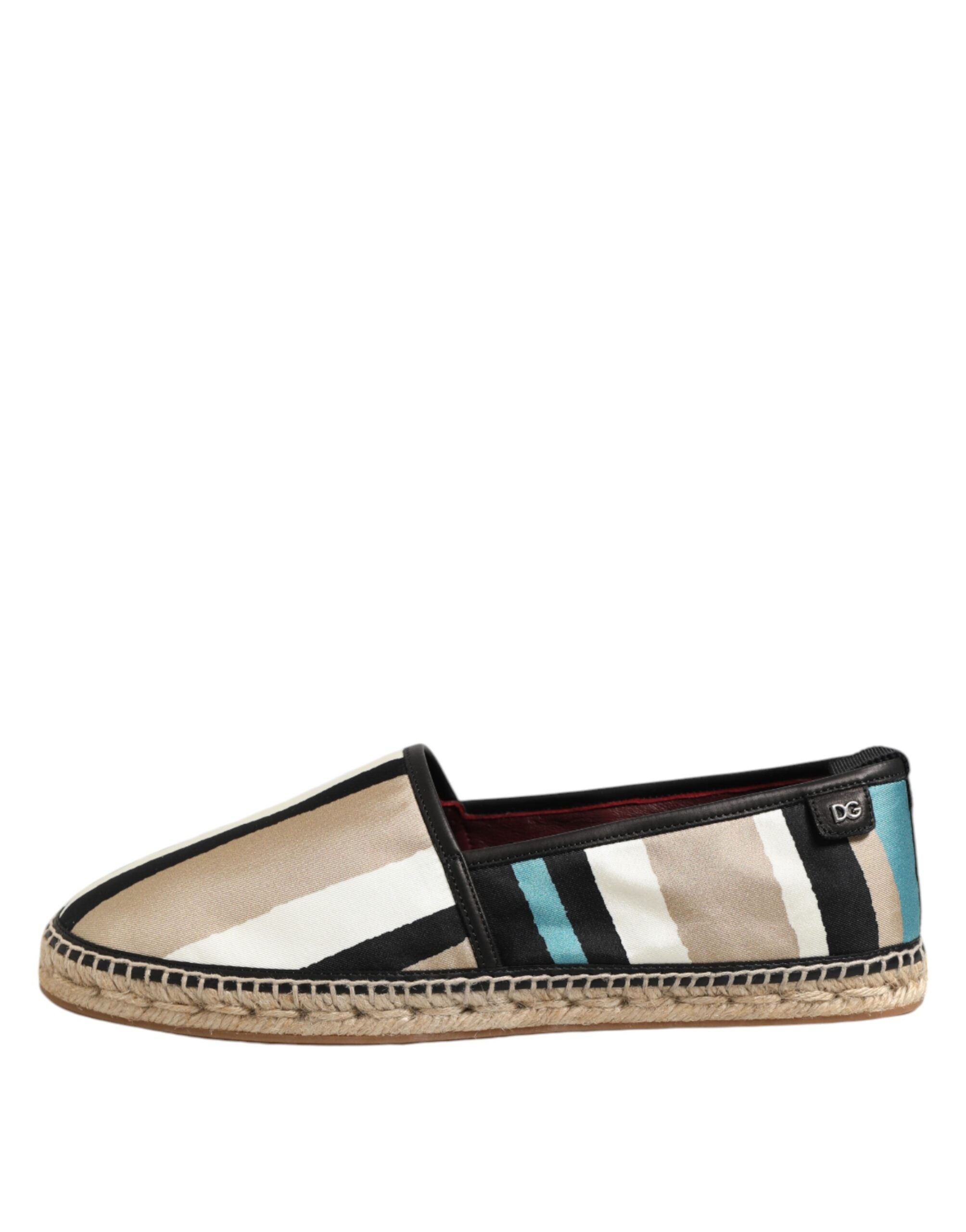 Dolce & Gabbana Multicolor Stripes Canvas Flat Espadrille Shoes - ACCEXO