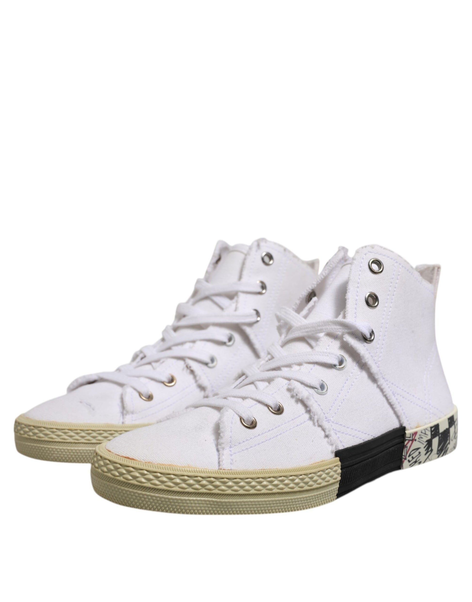 Maison Margiela White Lace Up Mid Top Women Sneakers Shoes - ACCEXO