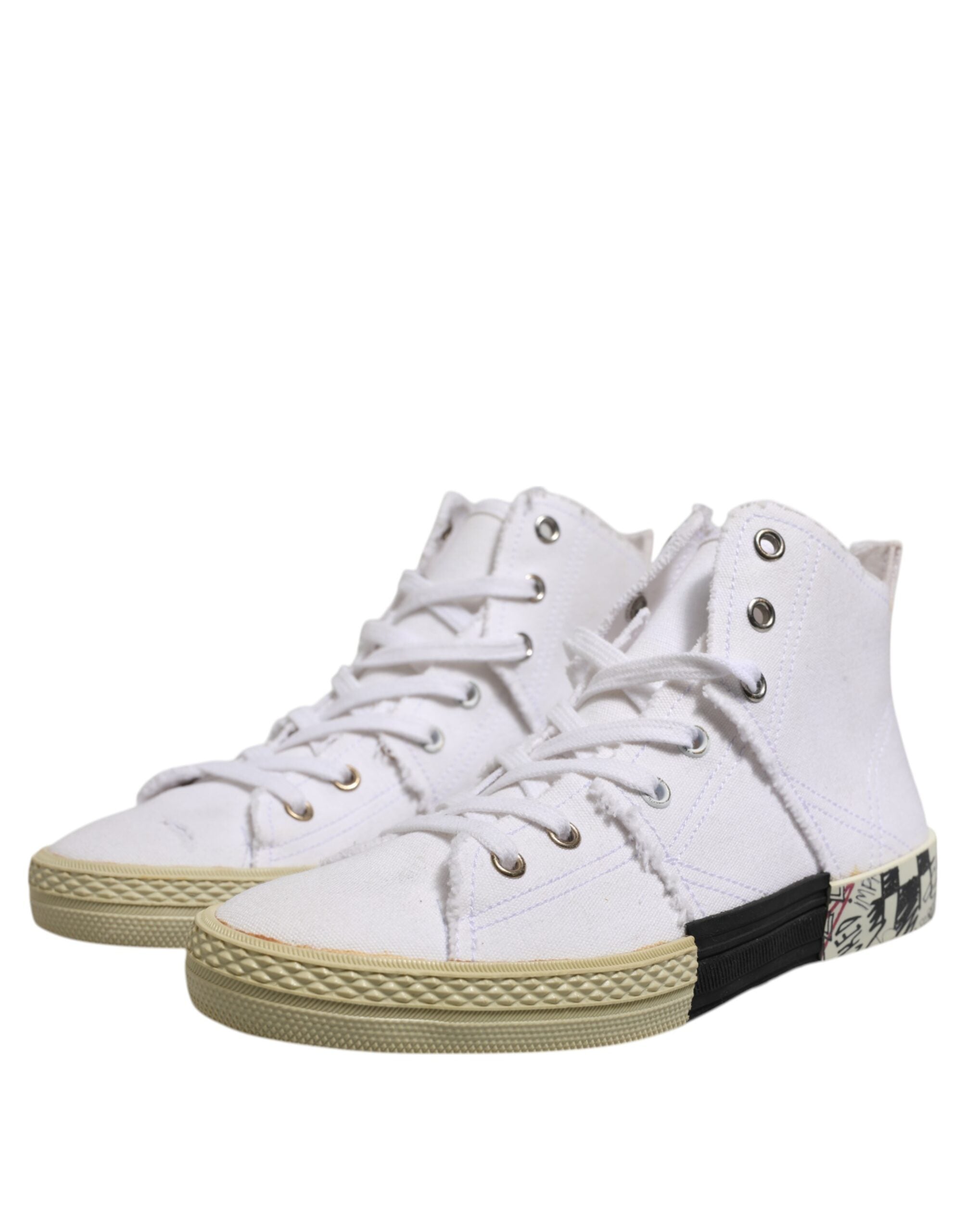 Maison Margiela White Lace Up Mid Top Women Sneakers Shoes - ACCEXO
