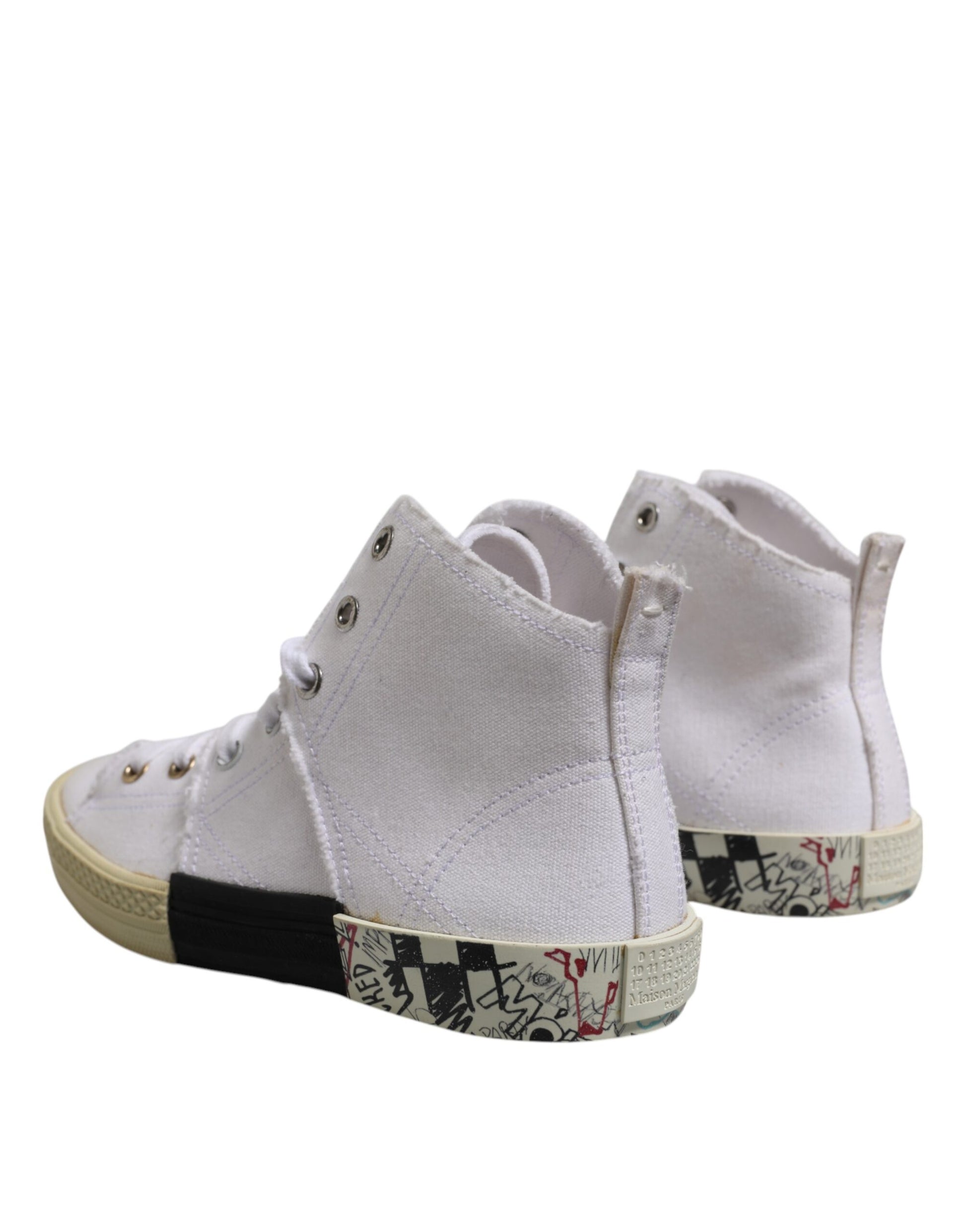 Maison Margiela White Lace Up Mid Top Women Sneakers Shoes - ACCEXO
