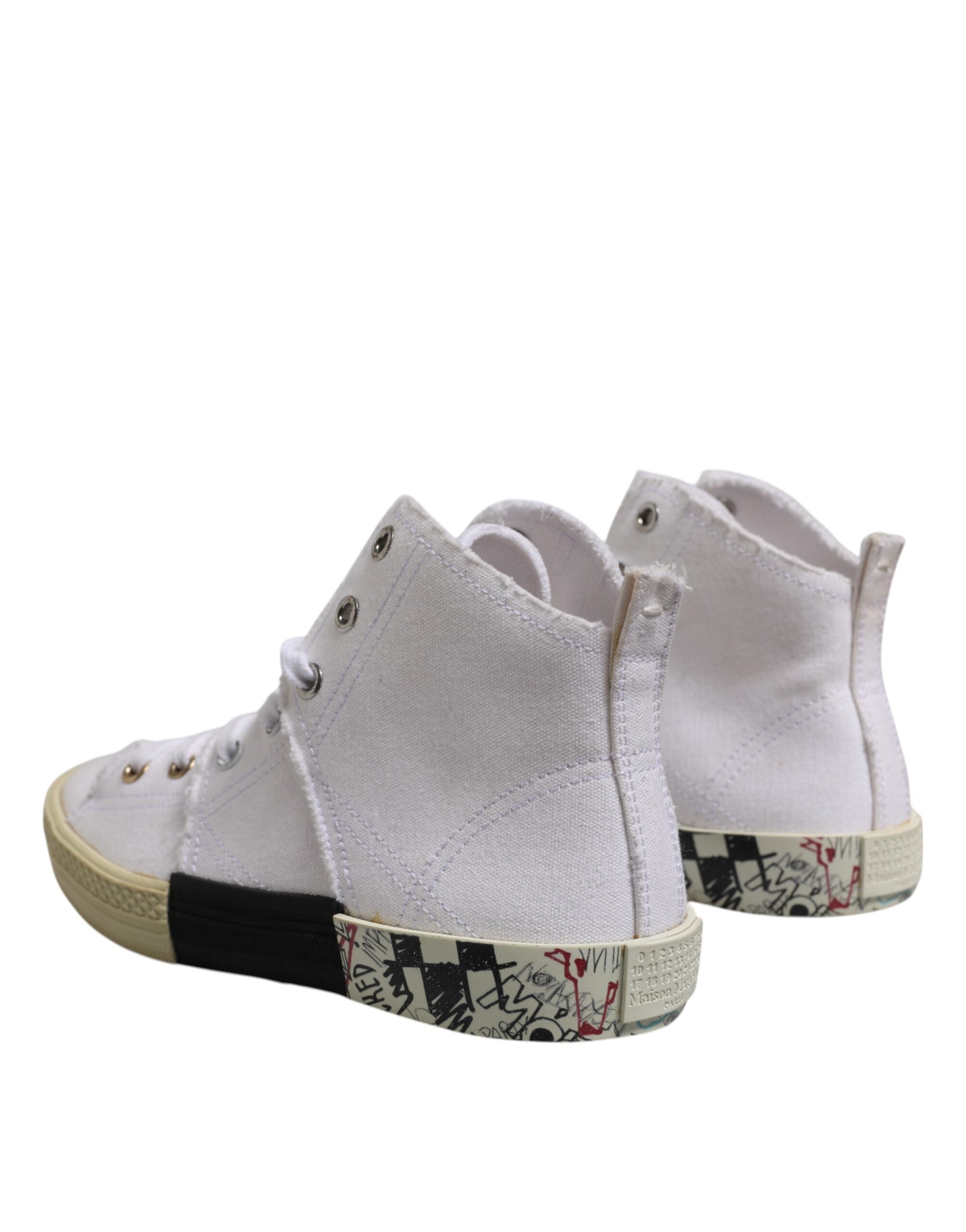 Maison Margiela White Lace Up Mid Top Women Sneakers Shoes - ACCEXO