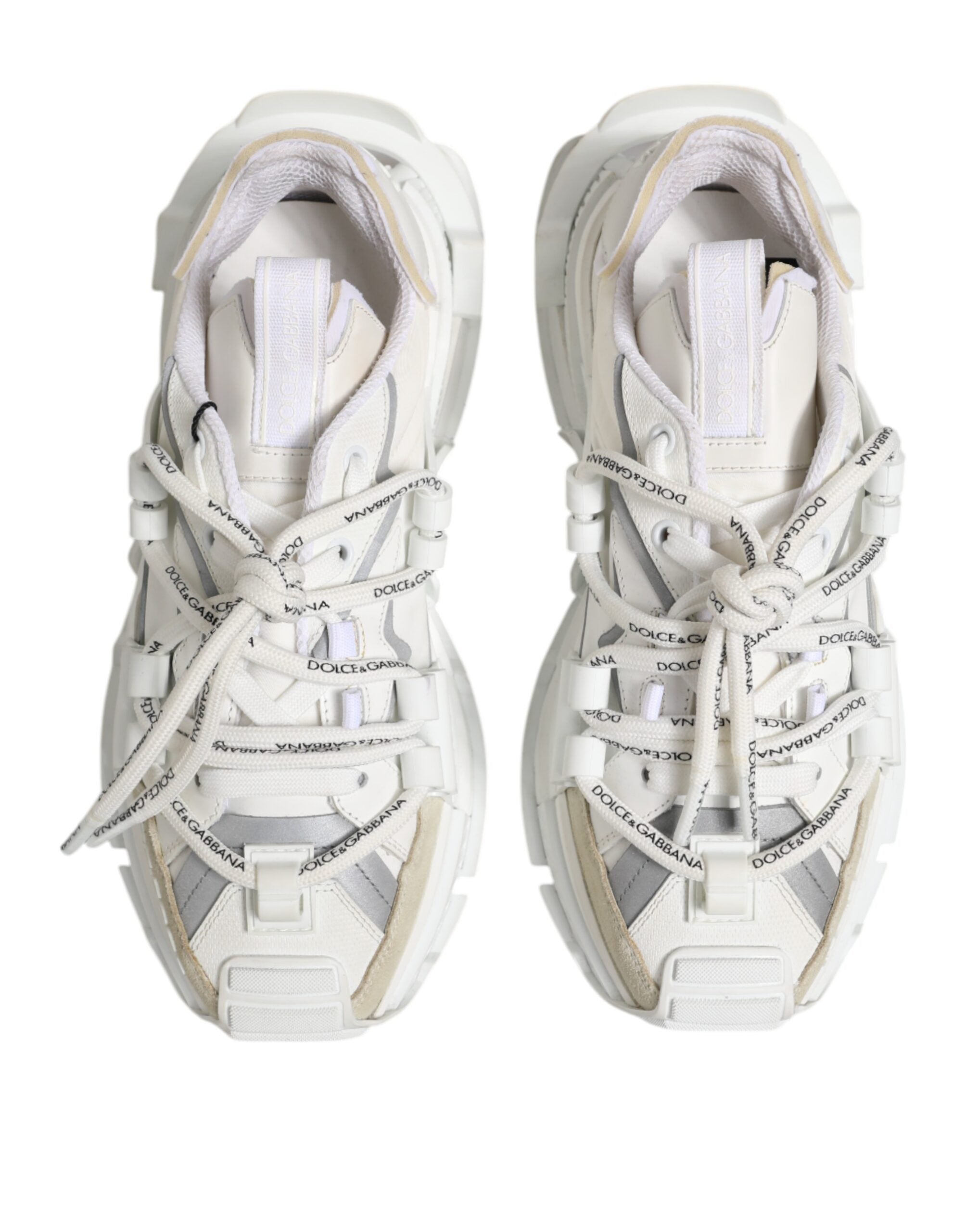 Dolce & Gabbana White Gray Low Top Space Sneakers Shoes - ACCEXO