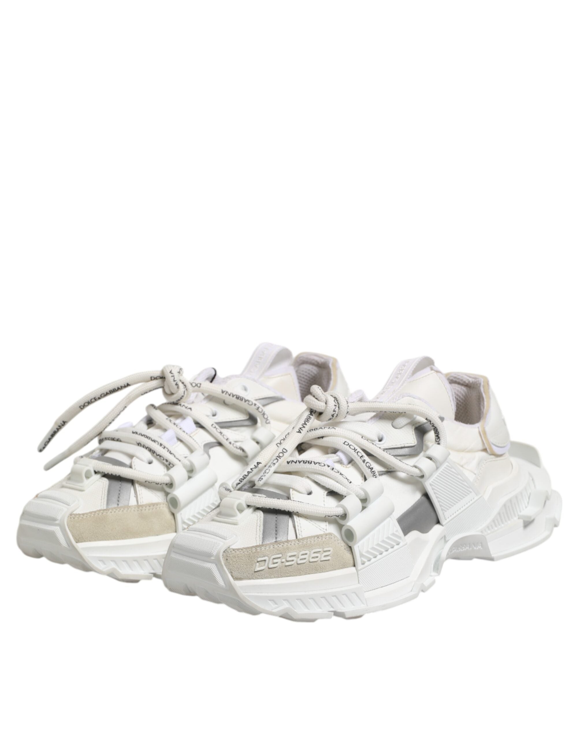 Dolce & Gabbana White Gray Low Top Space Sneakers Shoes - ACCEXO