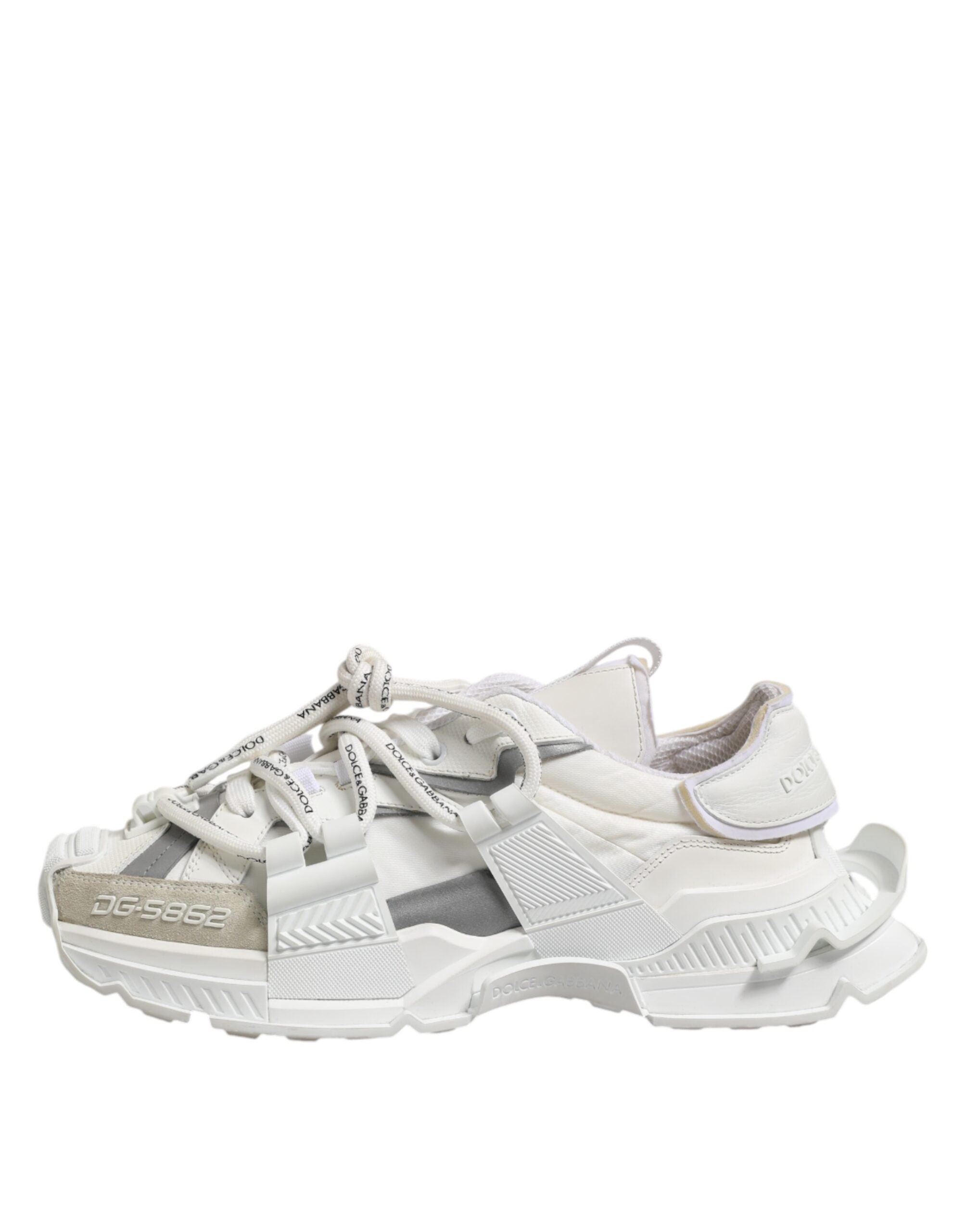 Dolce & Gabbana White Gray Low Top Space Sneakers Shoes - ACCEXO