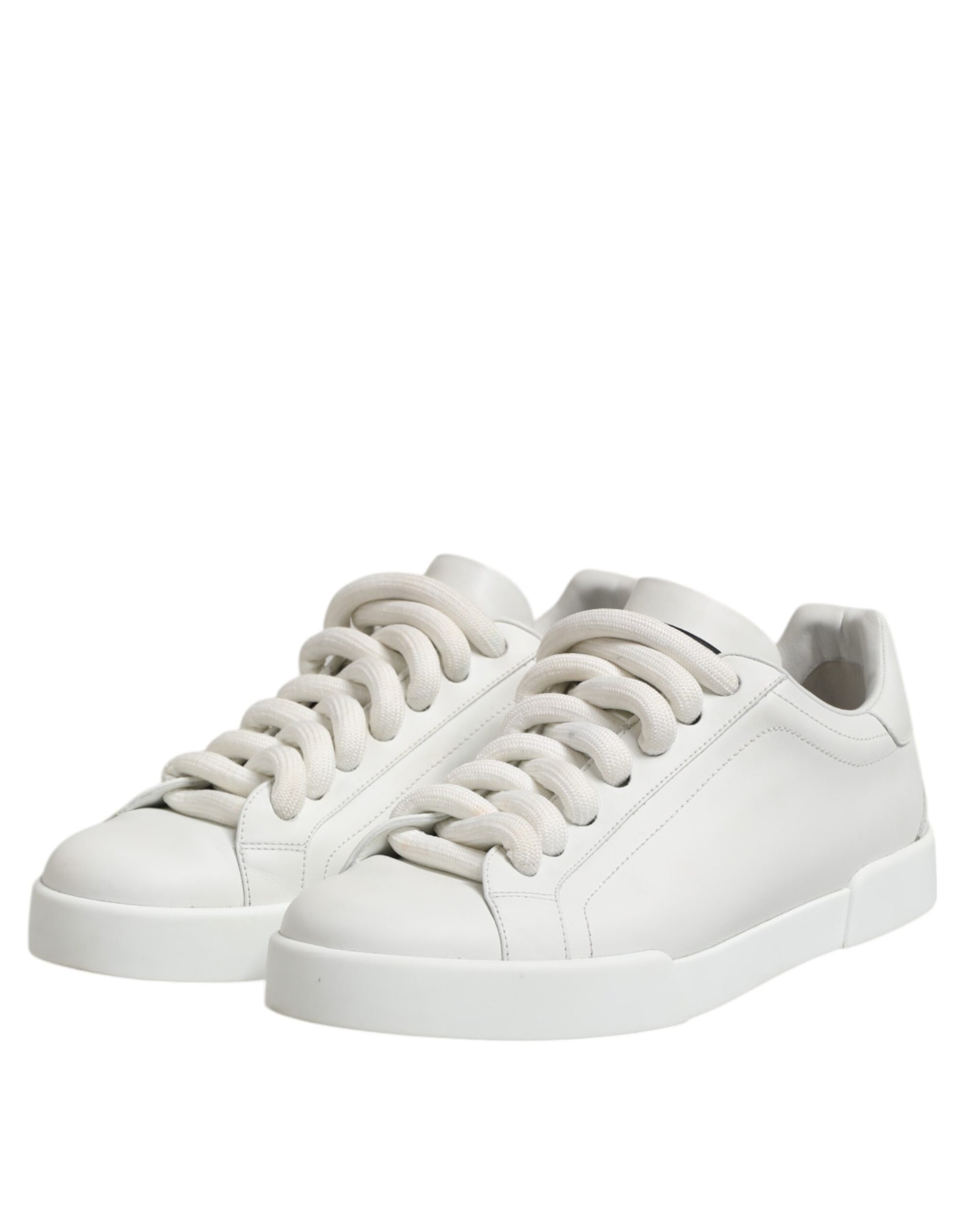 Dolce & Gabbana White Logo Lace Up Low Top Men Sneakers Shoes - ACCEXO