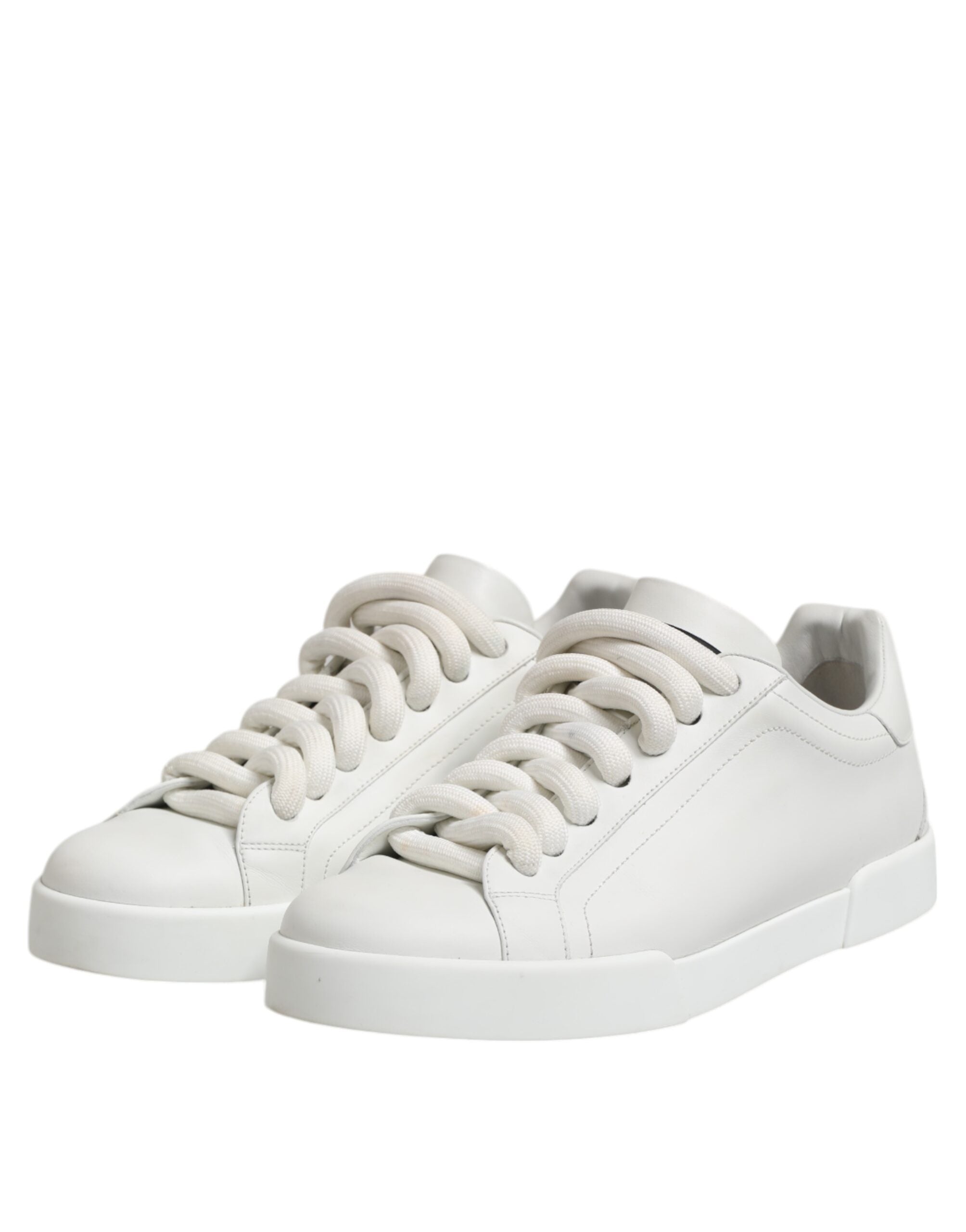 Dolce & Gabbana White Logo Lace Up Low Top Men Sneakers Shoes - ACCEXO