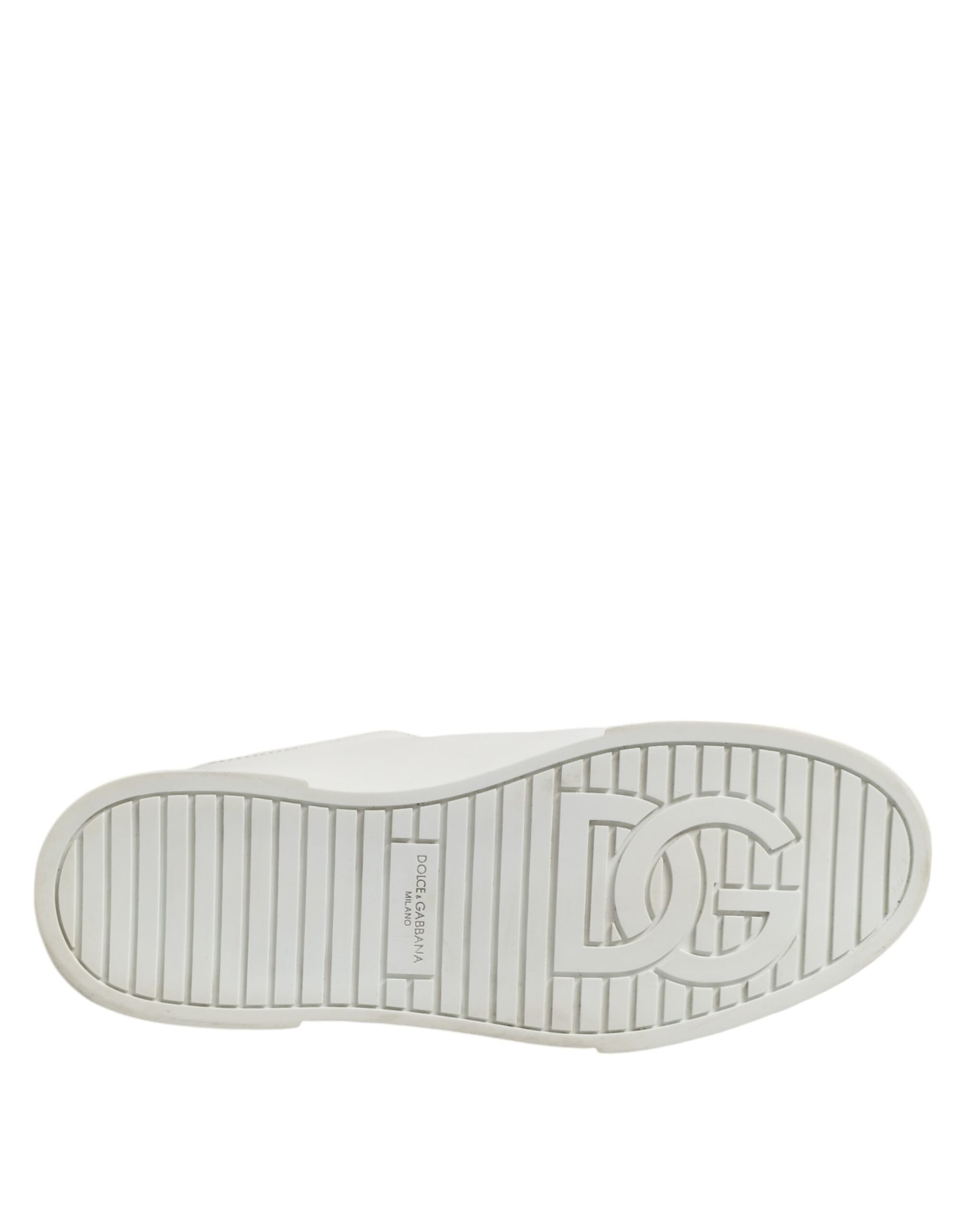 Dolce & Gabbana White Logo Lace Up Low Top Men Sneakers Shoes - ACCEXO