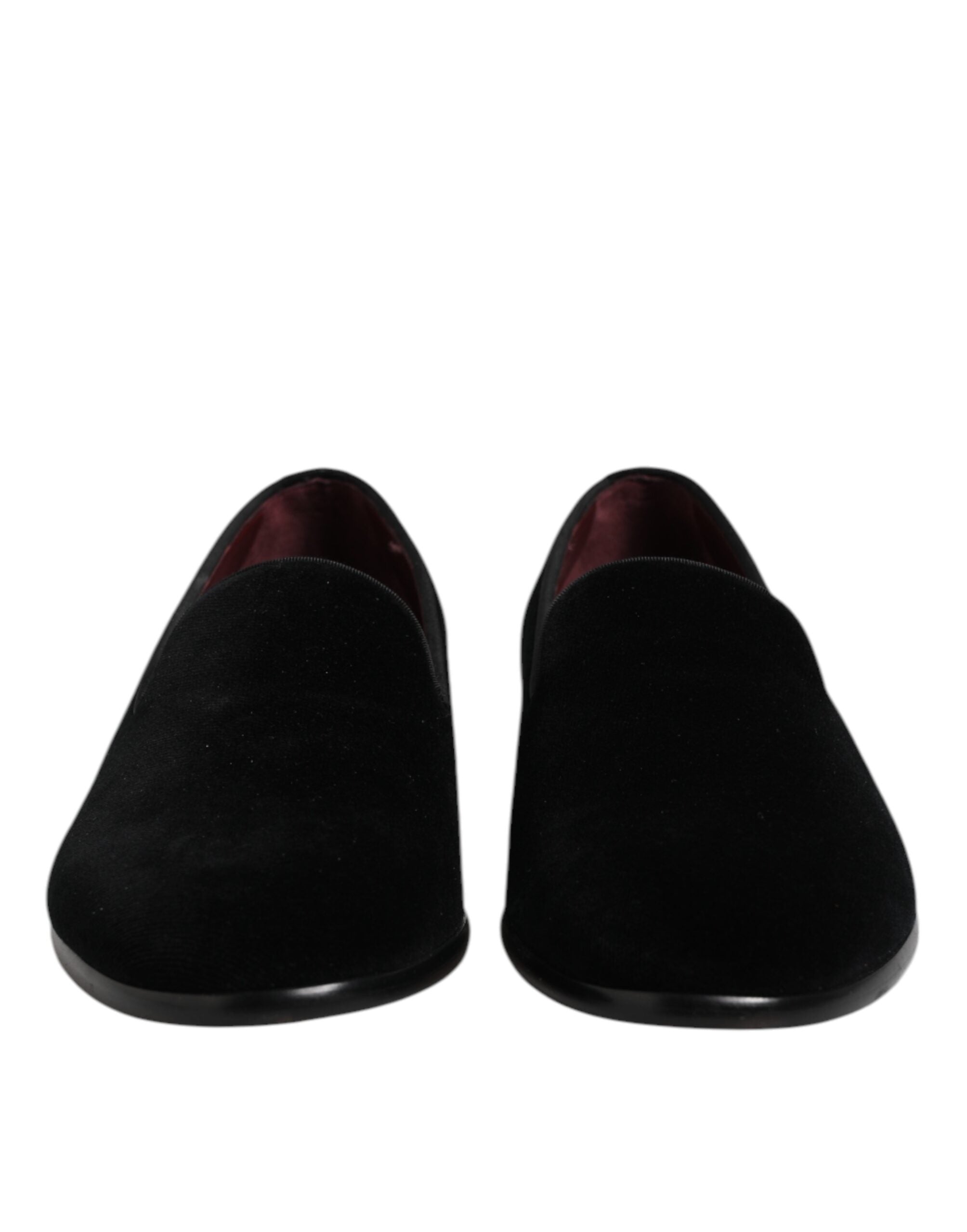 Dolce & Gabbana Black Velvet Slip On Loafers Formal Shoes - ACCEXO