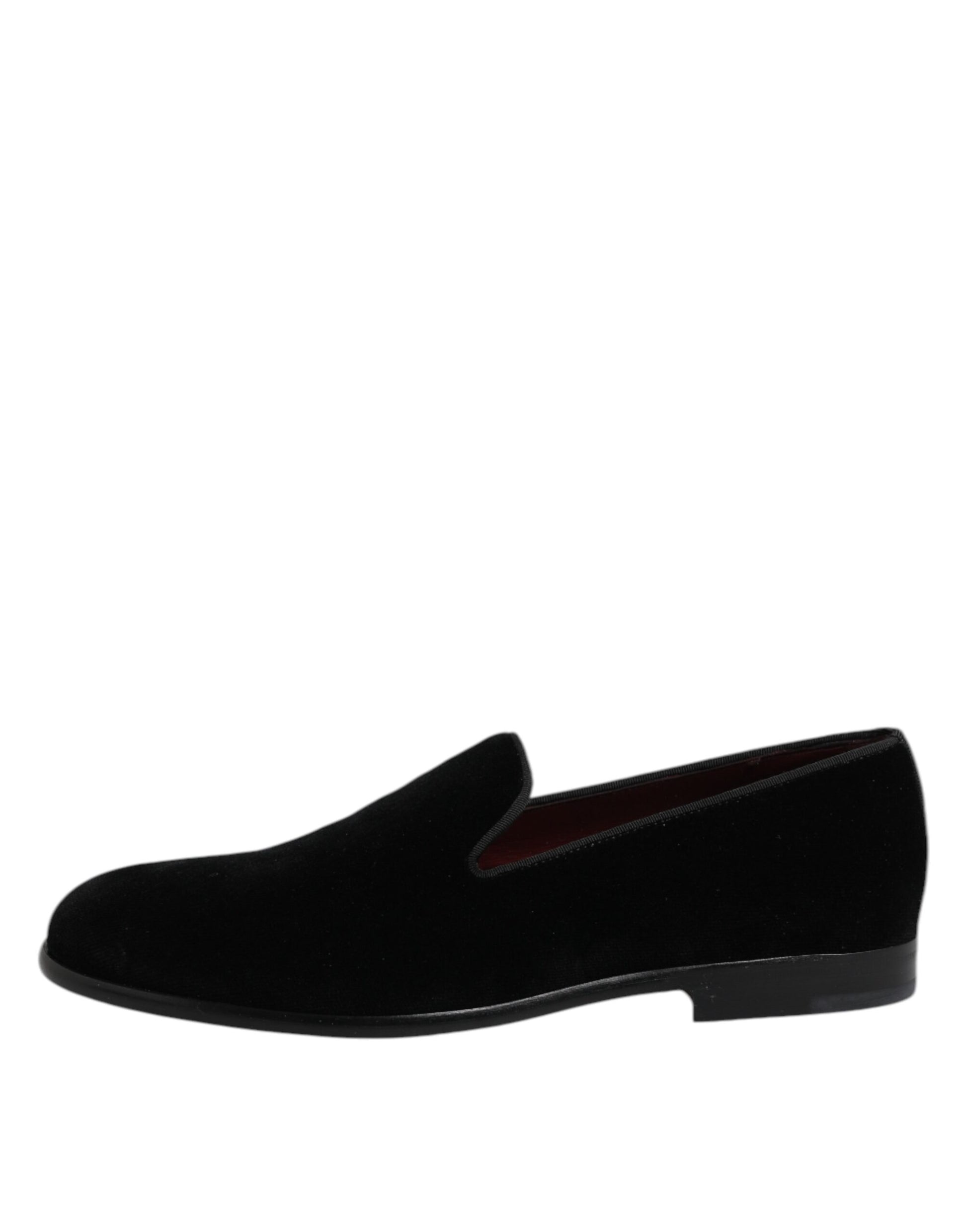 Dolce & Gabbana Black Velvet Slip On Loafers Formal Shoes - ACCEXO