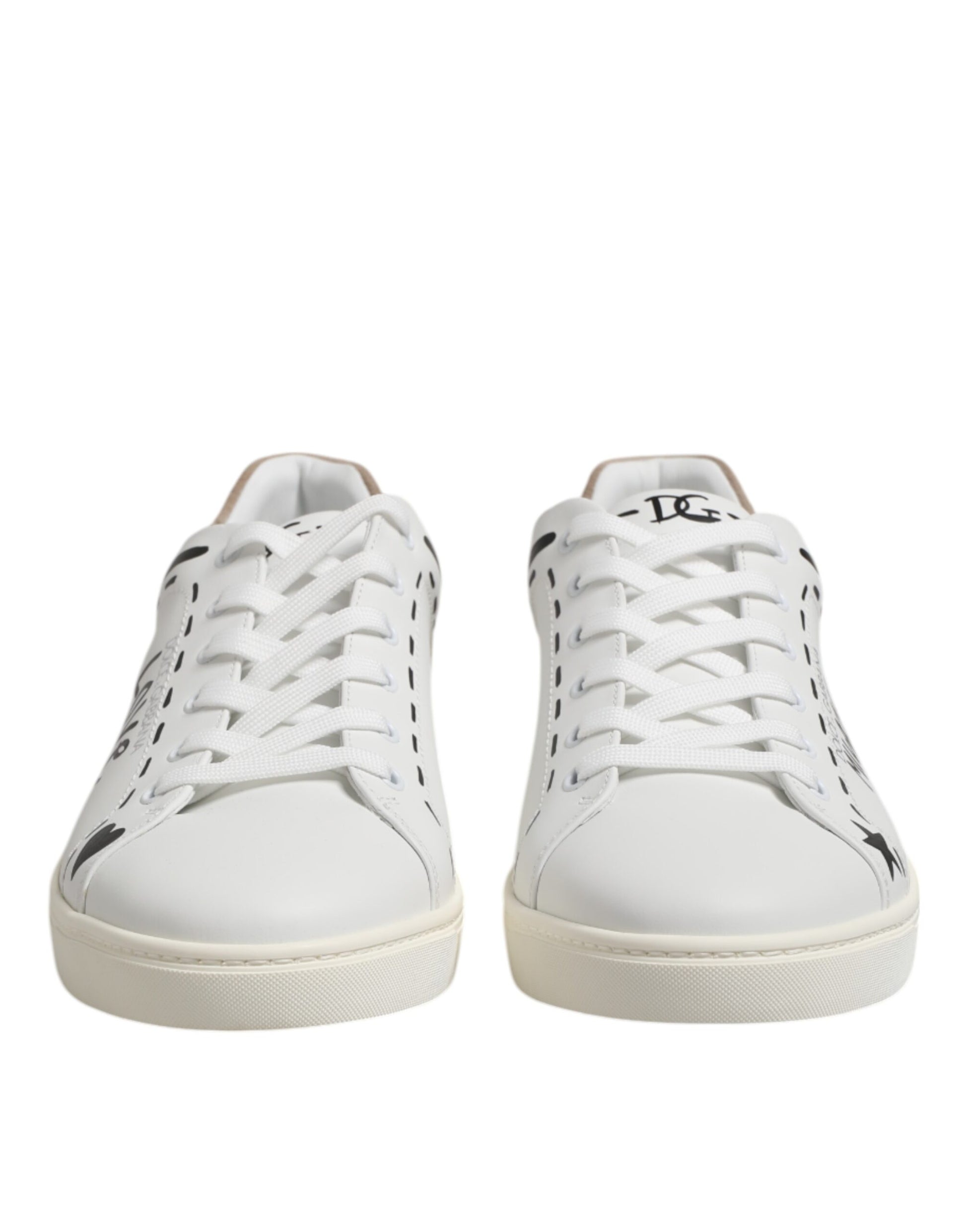 Dolce & Gabbana White Leather MILANO Low Top Sneakers Shoes - ACCEXO