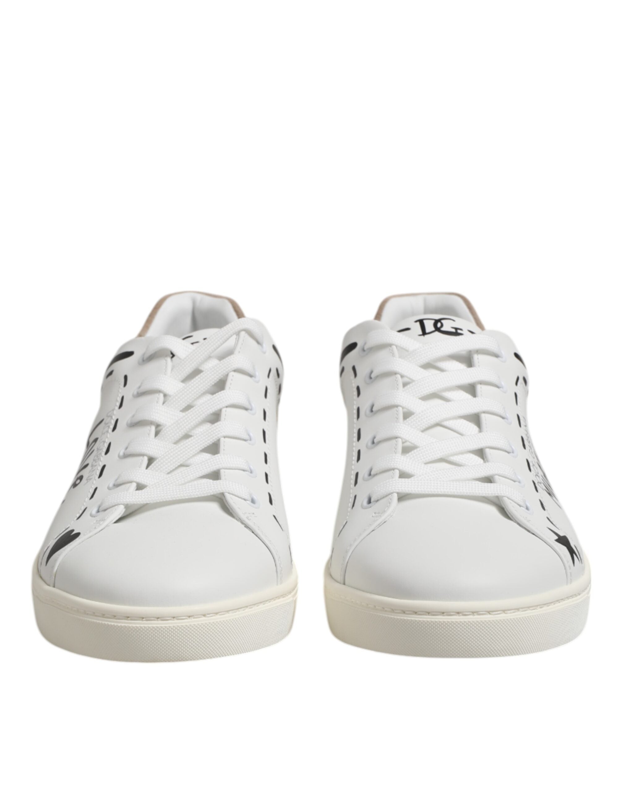 Dolce & Gabbana White Leather MILANO Low Top Sneakers Shoes - ACCEXO