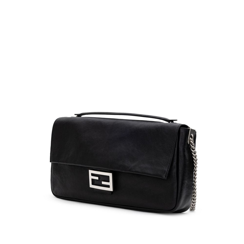 Fendi Black Leather Shoulder Bag - ACCEXO
