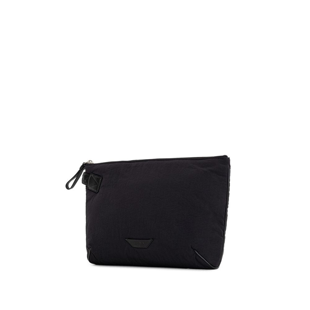 Bottega Veneta Black Nylon Clutch Bag - ACCEXO