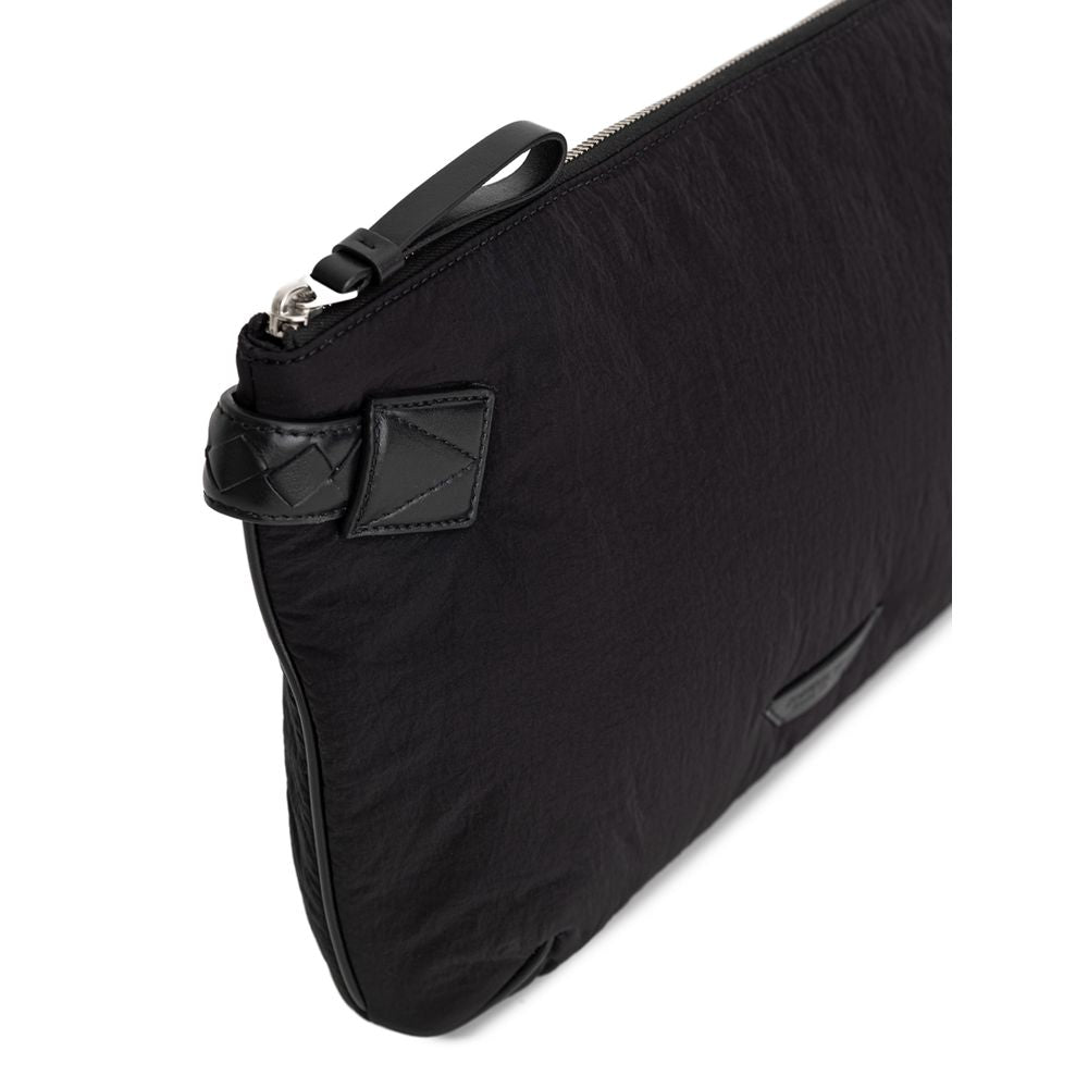 Bottega Veneta Black Nylon Clutch Bag - ACCEXO