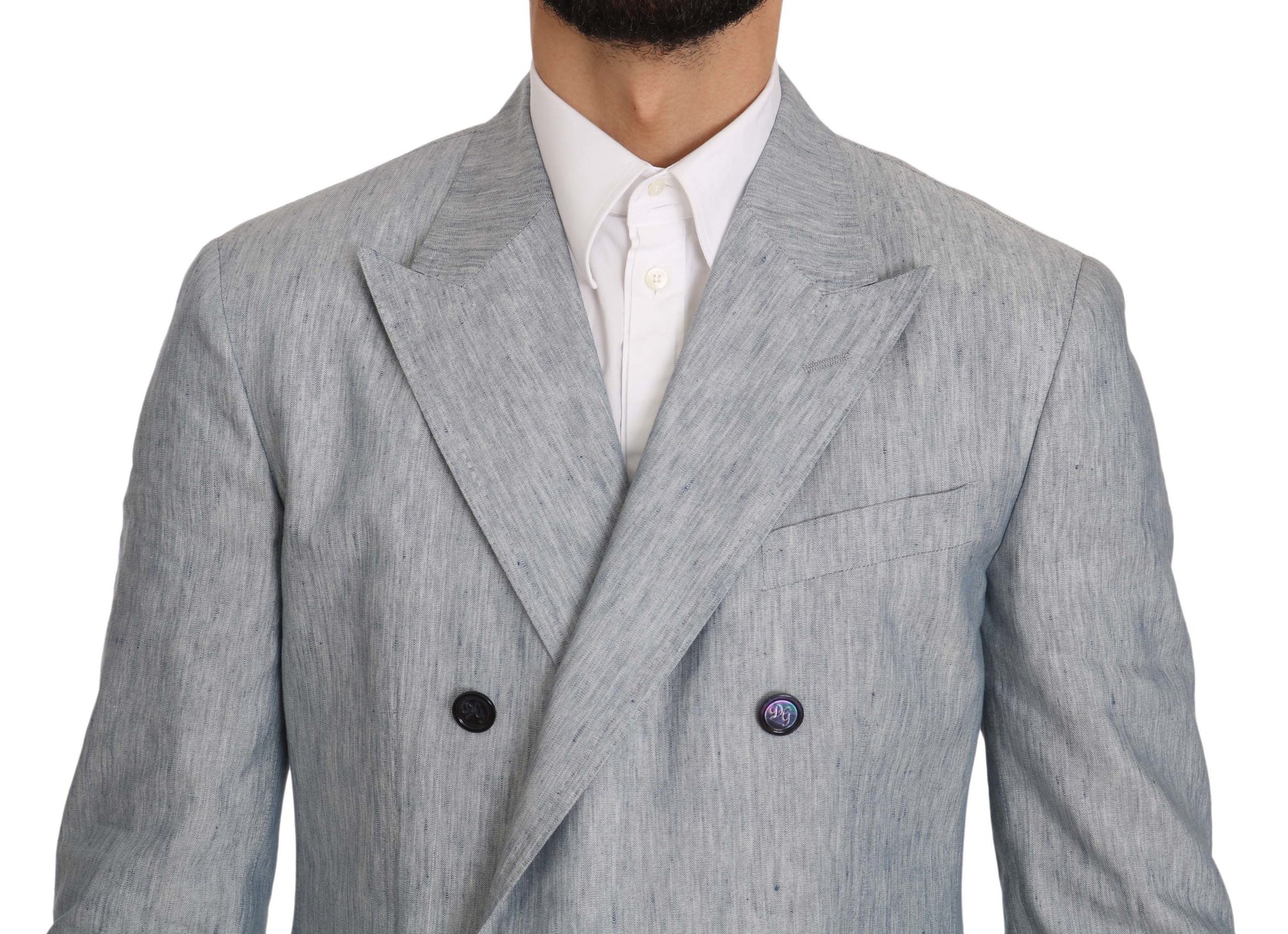 Dolce & Gabbana Elegant Light Blue Double Breasted Blazer - ACCEXO