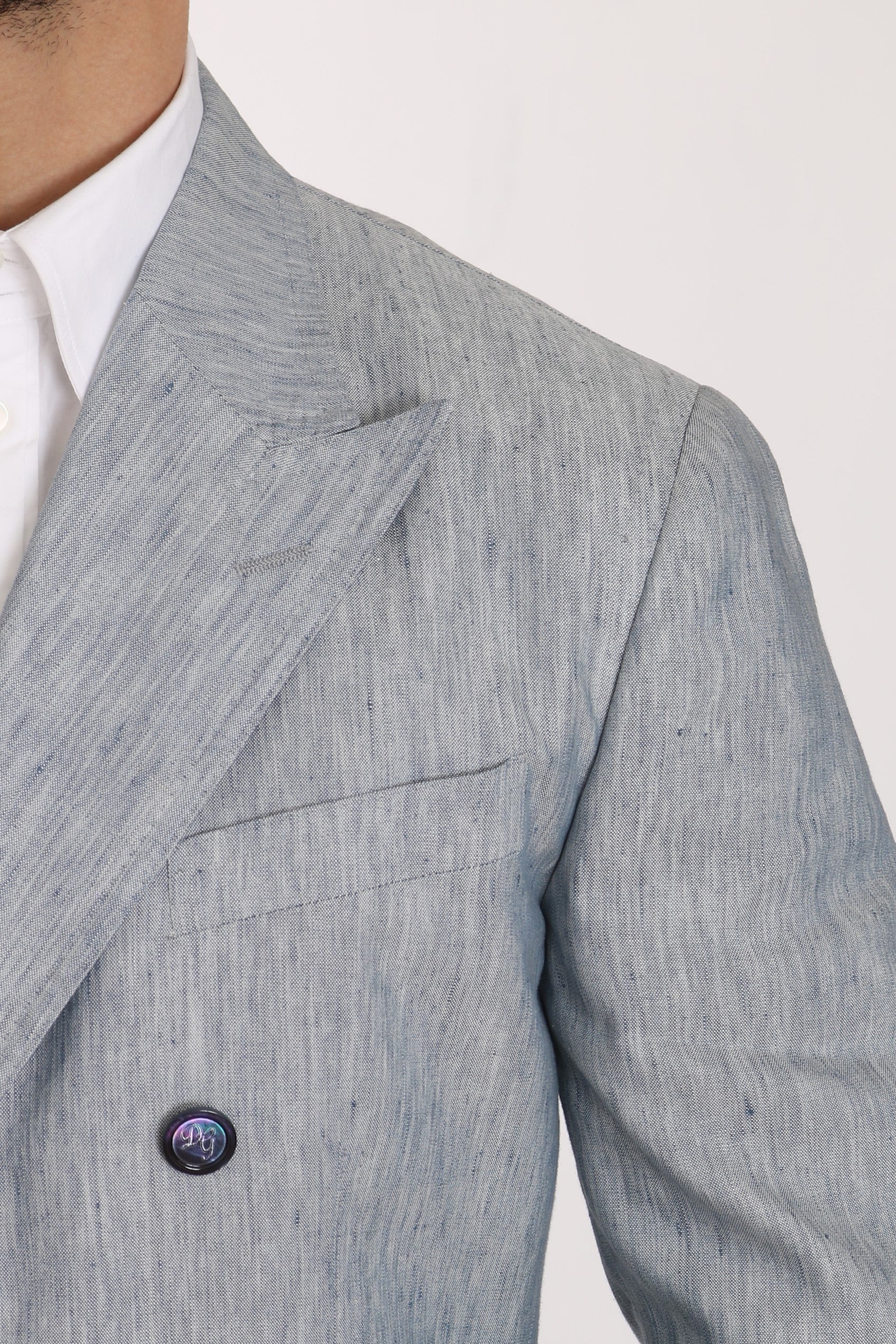 Dolce & Gabbana Elegant Light Blue Double Breasted Blazer - ACCEXO