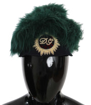 Dolce & Gabbana Elegant Emerald Cashmere Cloche Cap - ACCEXO