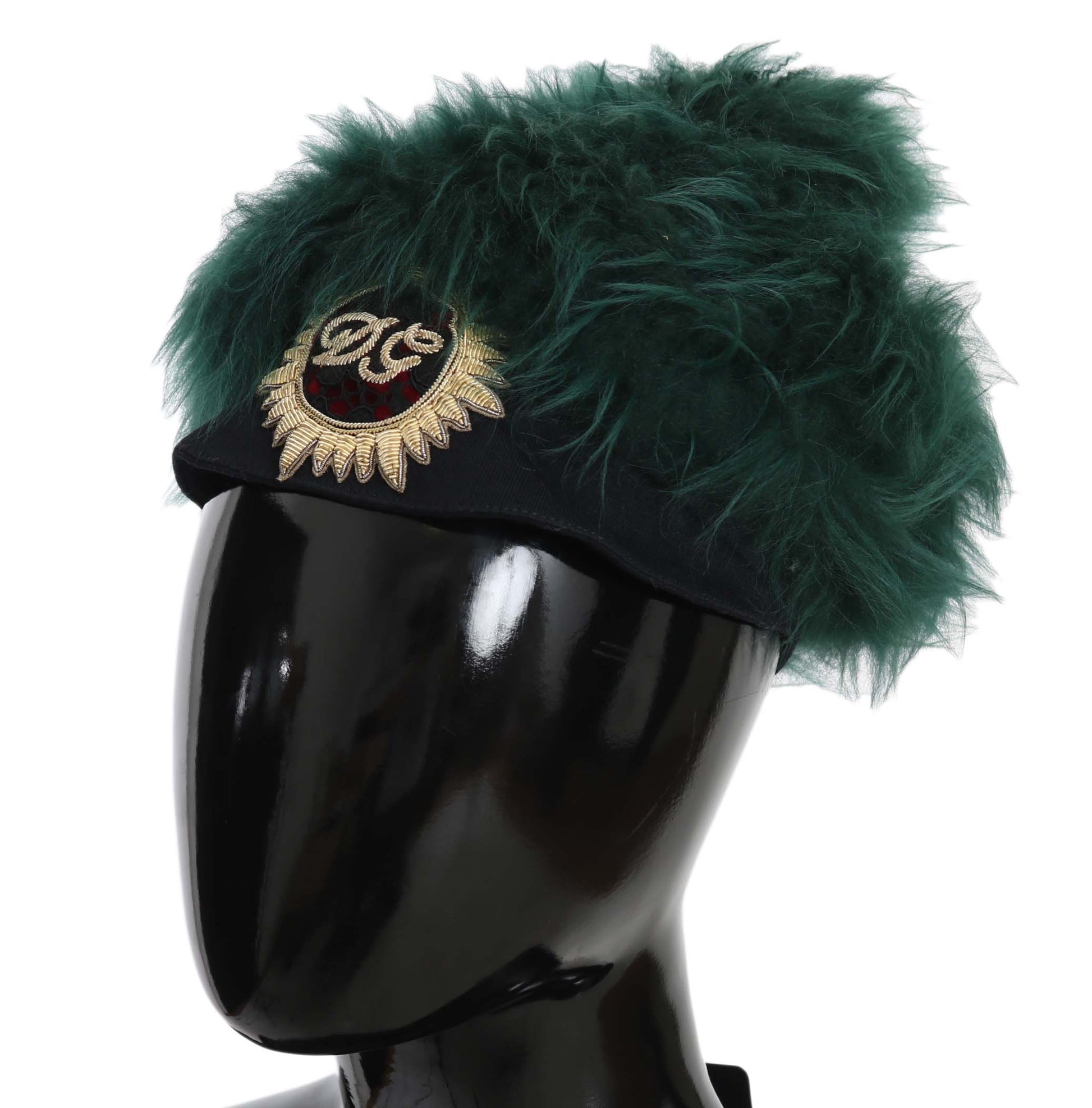 Dolce & Gabbana Elegant Emerald Cashmere Cloche Cap - ACCEXO