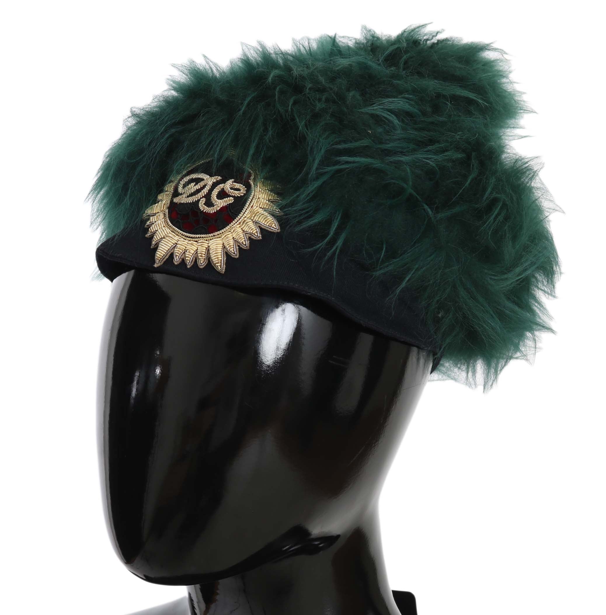 Dolce & Gabbana Elegant Emerald Cashmere Cloche Cap - ACCEXO