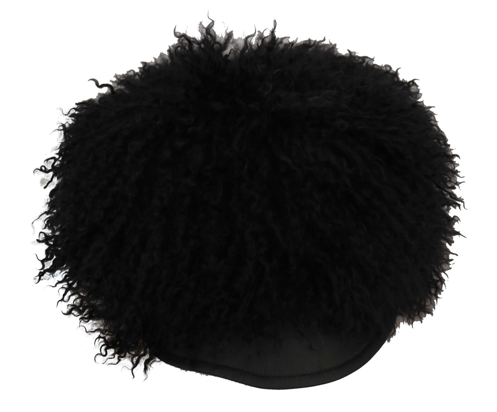 Dolce & Gabbana Chic Black Gatsby Cap in Tibet Lamb Fur - ACCEXO
