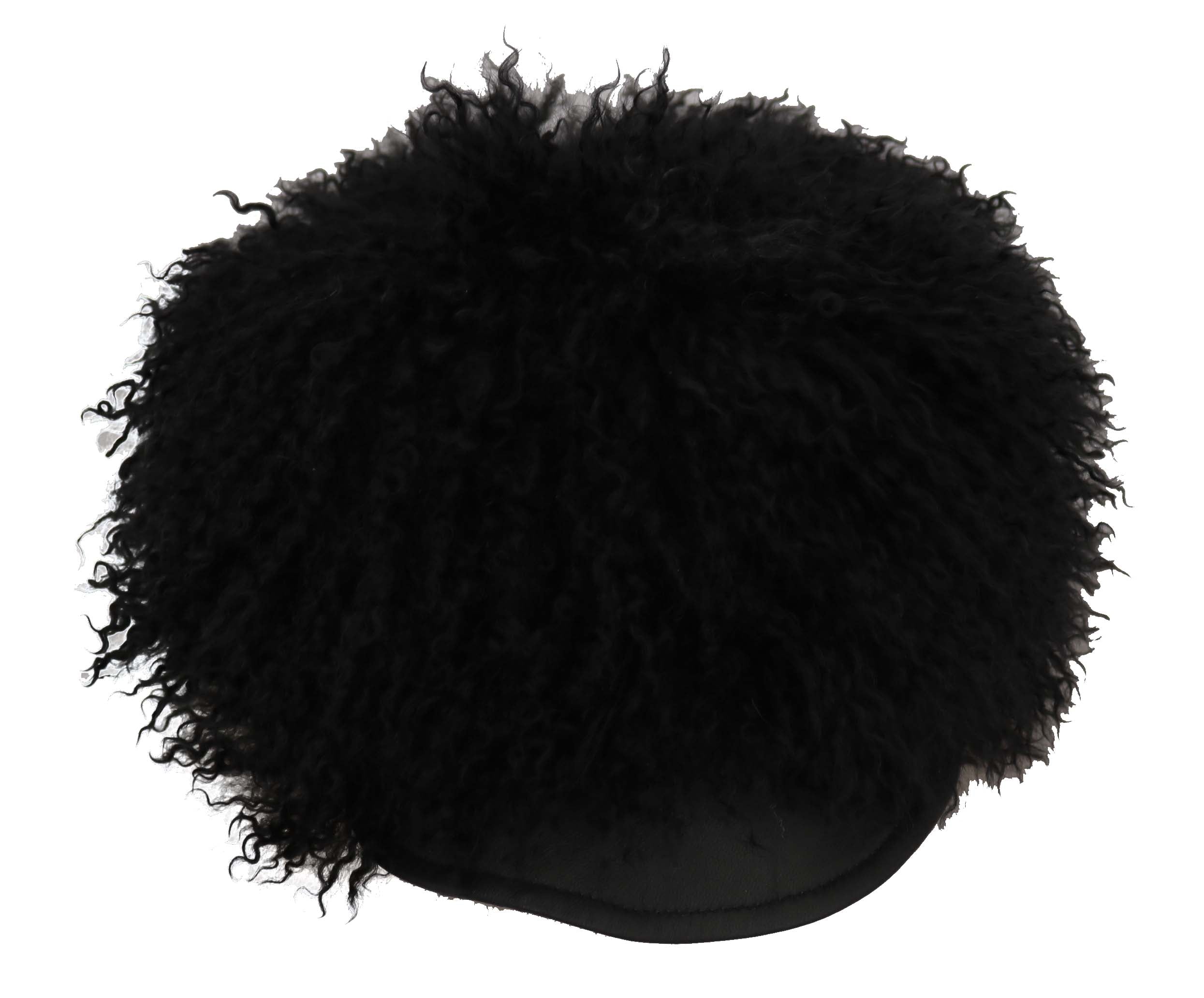 Dolce & Gabbana Chic Black Gatsby Cap in Tibet Lamb Fur - ACCEXO