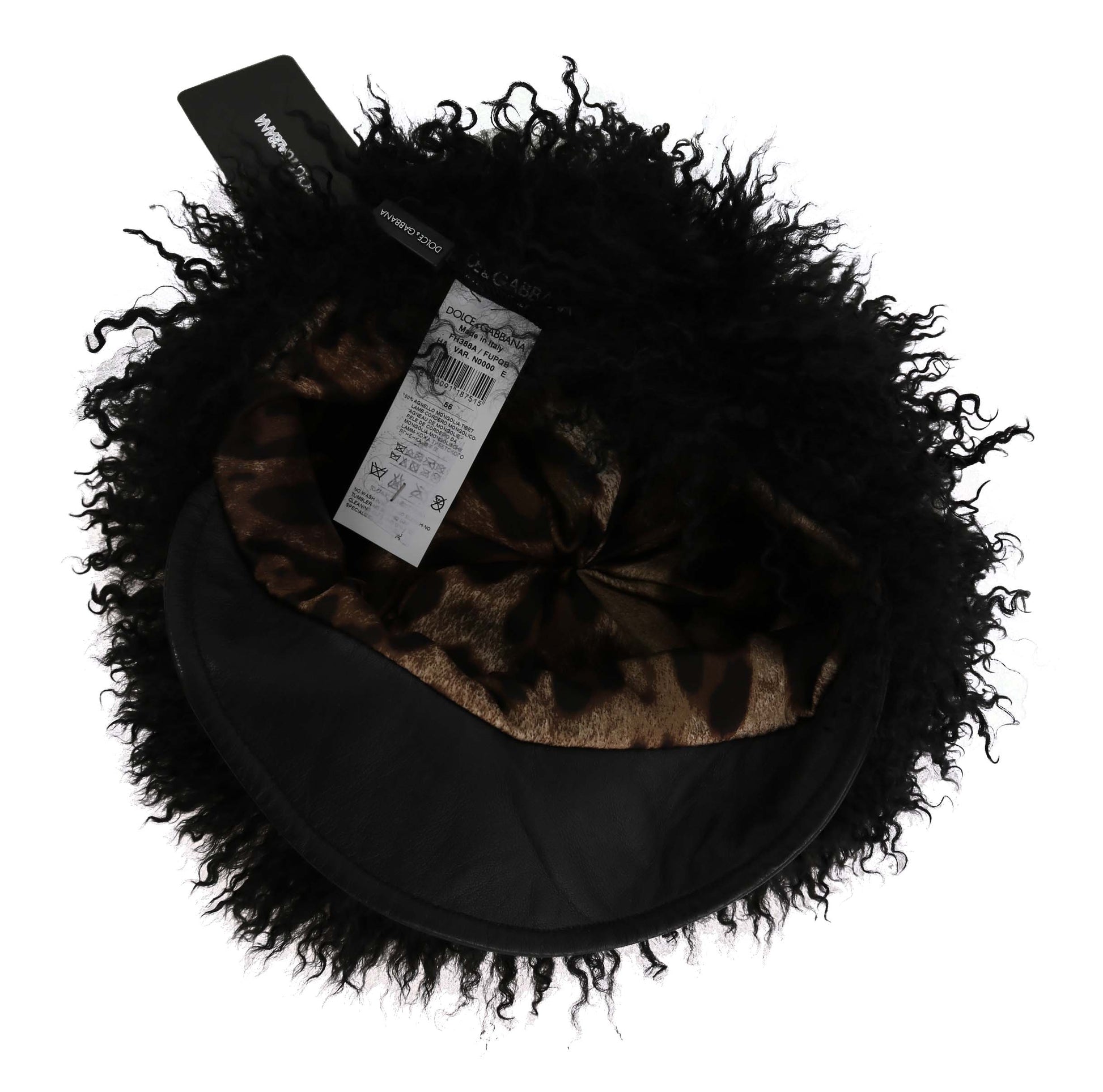 Dolce & Gabbana Chic Black Gatsby Cap in Tibet Lamb Fur - ACCEXO