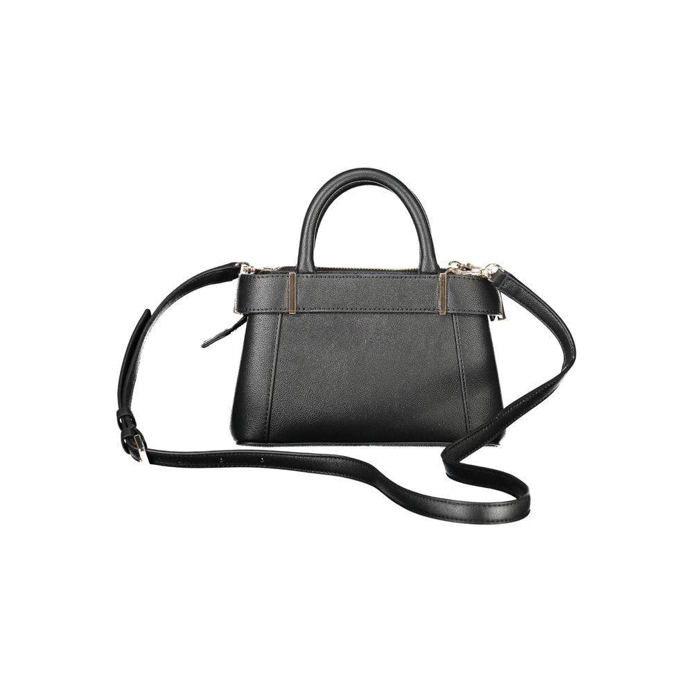 Guess Jeans Black Polyethylene Handbag with Gold Accents