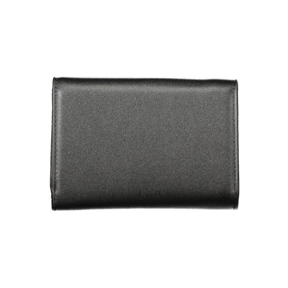 Black leather wallet on a white background