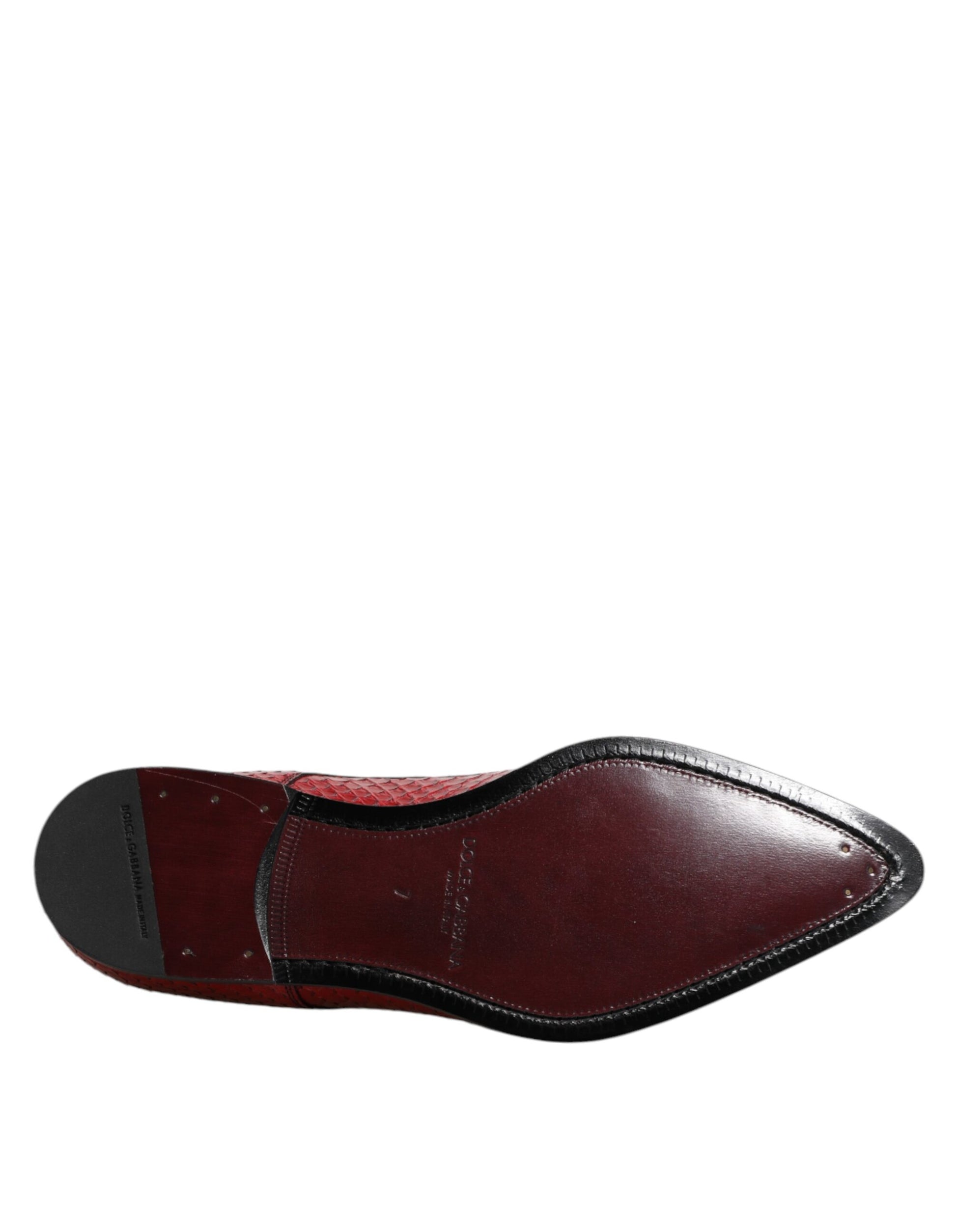 Dolce & Gabbana Red Exotic Leather Lace Up Dress Derby Shoes - ACCEXO