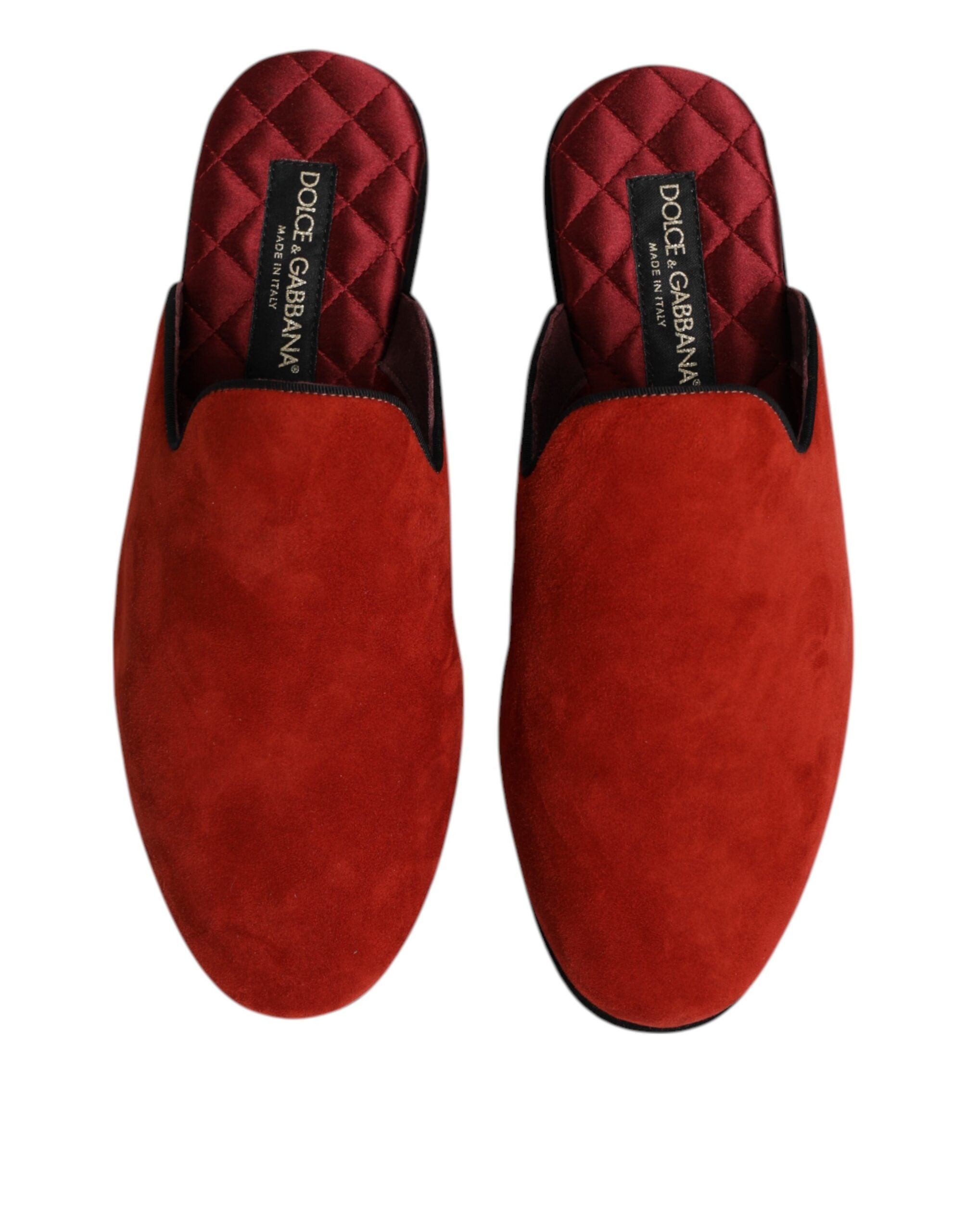 Dolce & Gabbana Orange Suede Slides Flat Slipper Shoes - ACCEXO