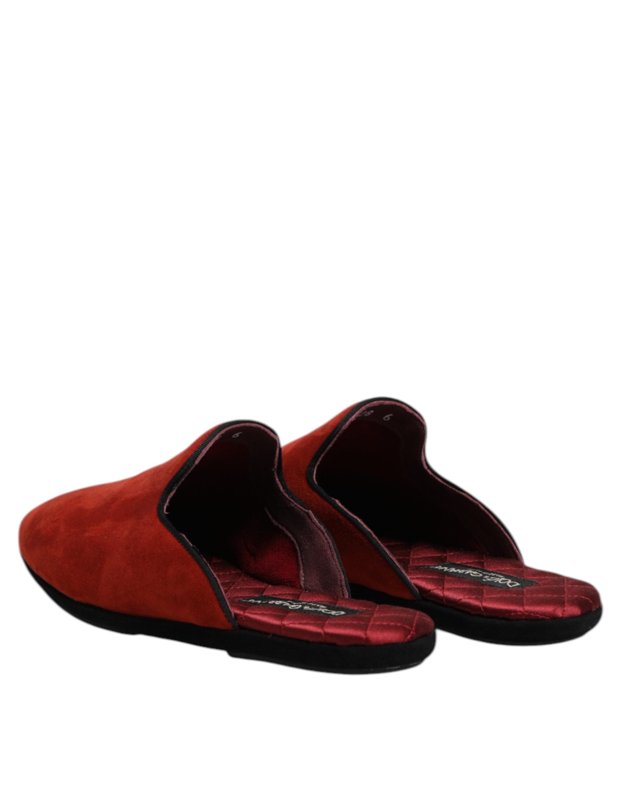 Dolce & Gabbana Orange Suede Slides Flat Slipper Shoes - ACCEXO
