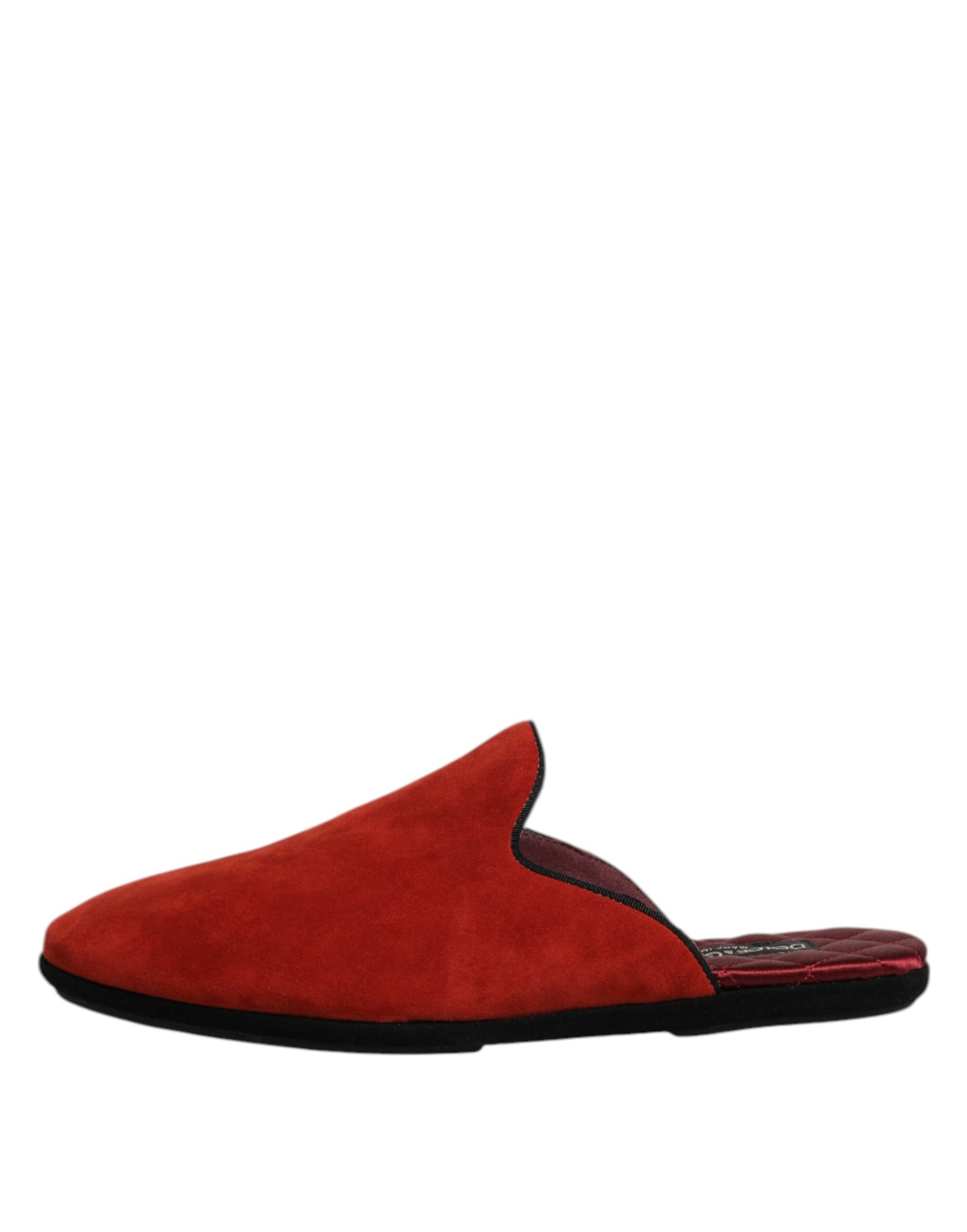 Dolce & Gabbana Orange Suede Slides Flat Slipper Shoes - ACCEXO