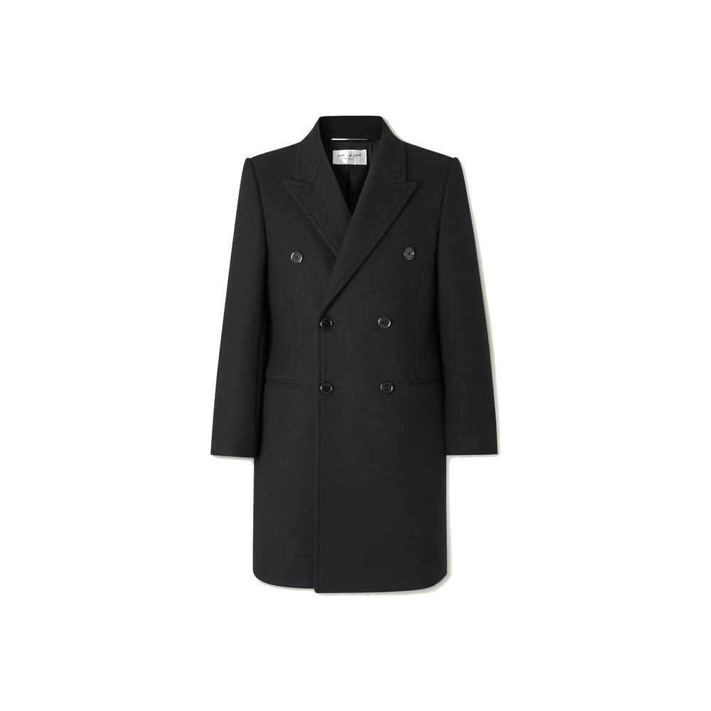 Saint Laurent Double-Breasted Wool Coat - ACCEXO