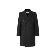 Saint Laurent Double-Breasted Wool Coat - ACCEXO