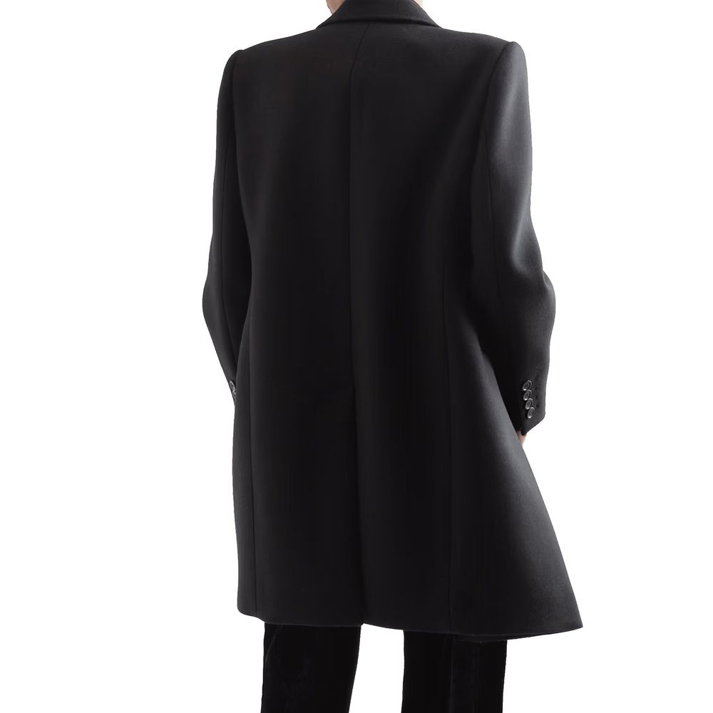 Saint Laurent Double-Breasted Wool Coat - ACCEXO