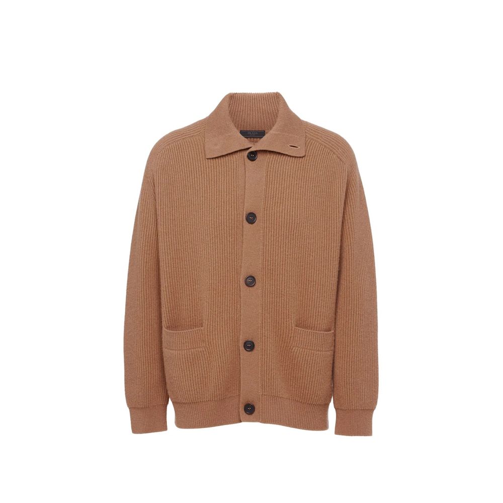 Prada Ribbed Knit Cashmere Cardigan - ACCEXO