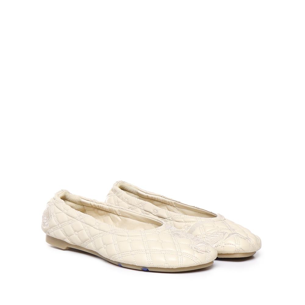 Burberry Sadler Leather Ballerina Flats - ACCEXO