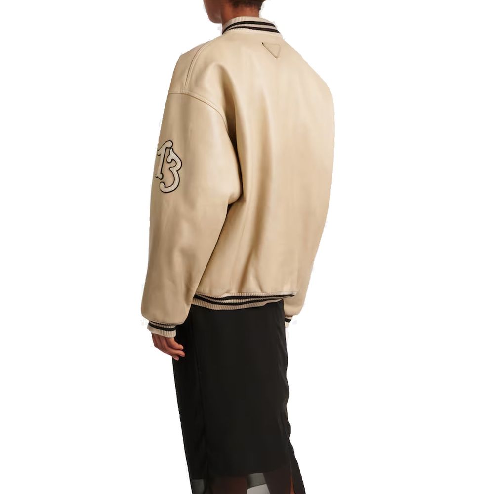 Prada Padded Leather Varsity Jacket - ACCEXO