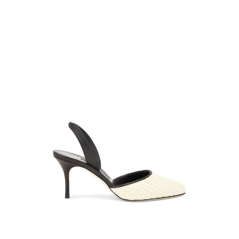 Manolo Blahnik Casam 70 Raffia Pumps - ACCEXO