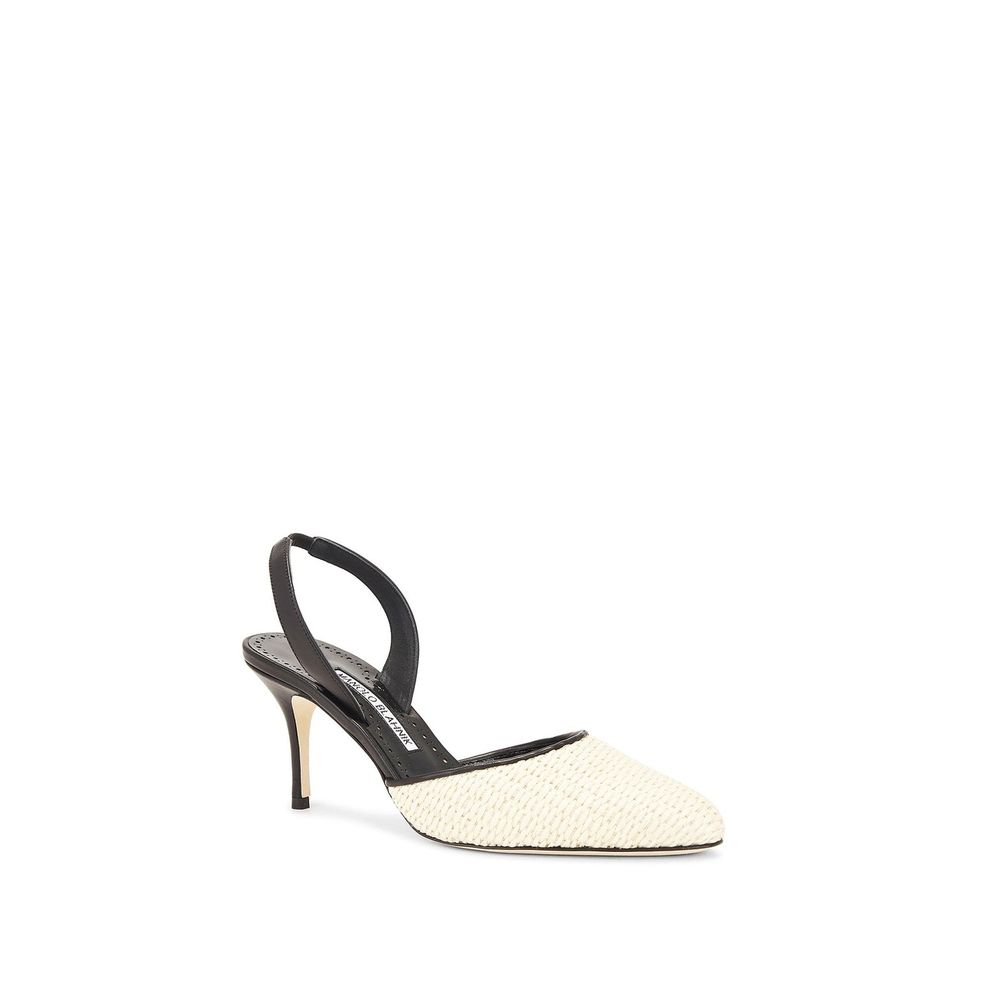 Manolo Blahnik Casam 70 Raffia Pumps - ACCEXO