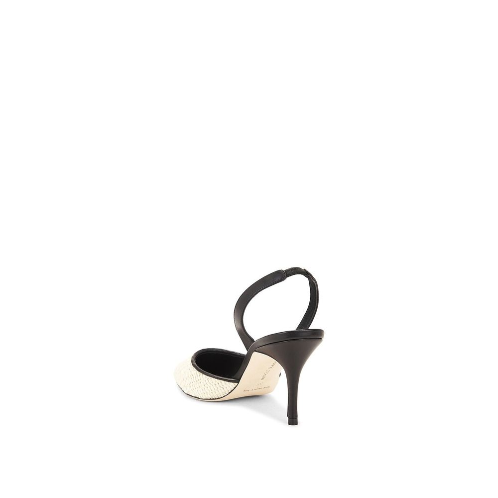 Manolo Blahnik Casam 70 Raffia Pumps - ACCEXO