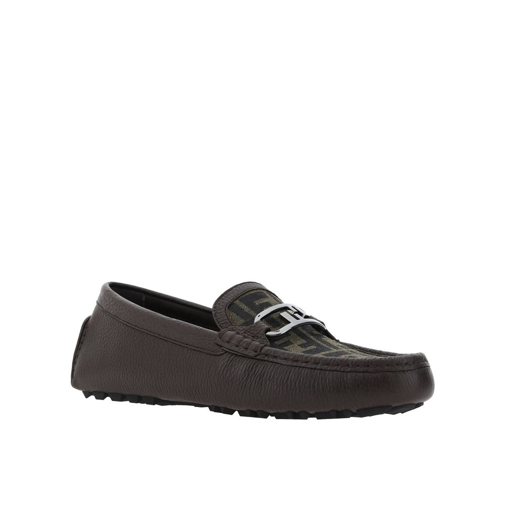 Fendi Leather Monogram Loafers - ACCEXO