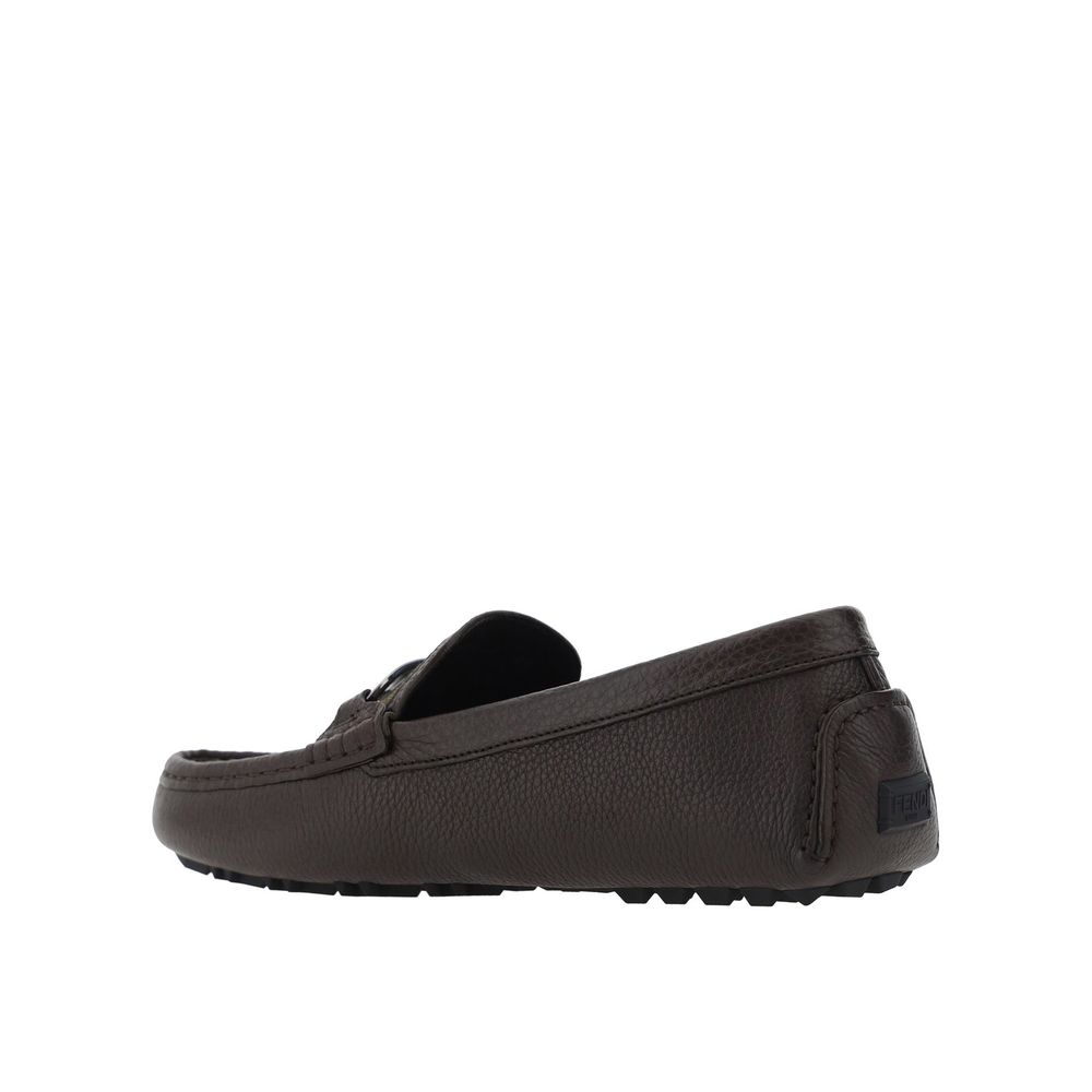 Fendi Leather Monogram Loafers - ACCEXO