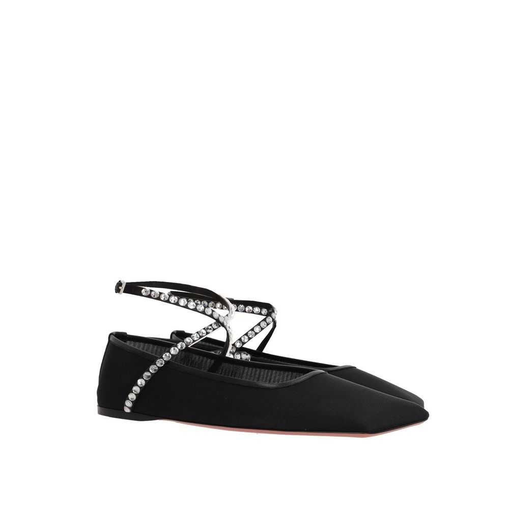 Amina Muaddi Mesh Crystal Ballerina Flats - ACCEXO