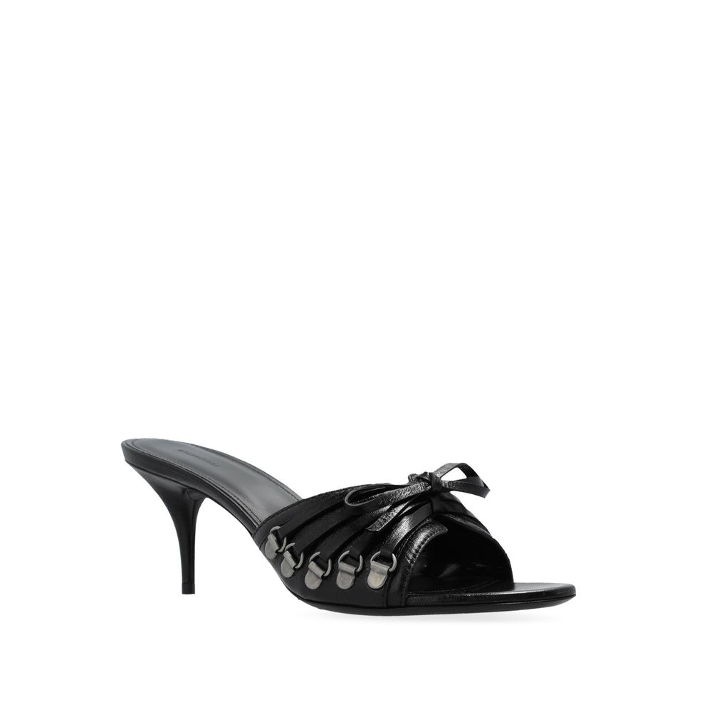 Balenciaga Cagole 70 Leather Sandals - ACCEXO