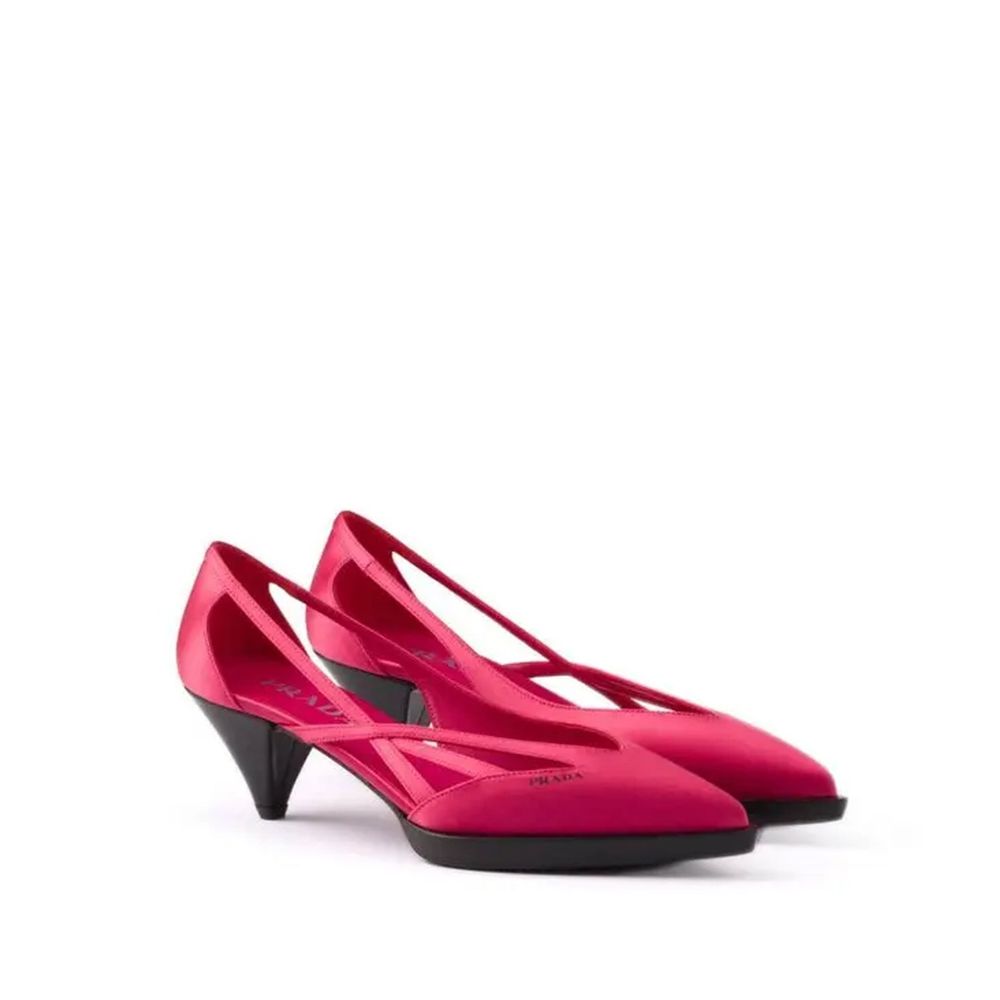 Prada 55mm Satin Cut-Out Pumps - ACCEXO