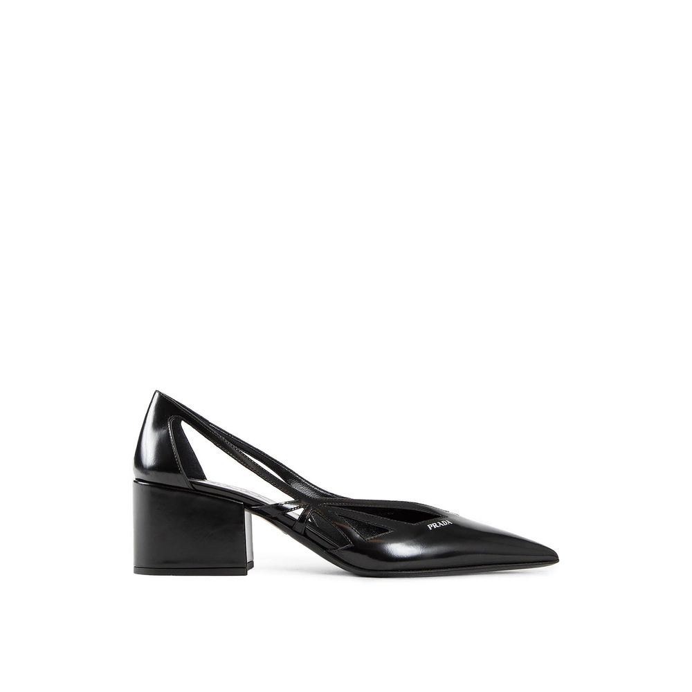Prada Brushed Leather Cut-Out Pumps - ACCEXO